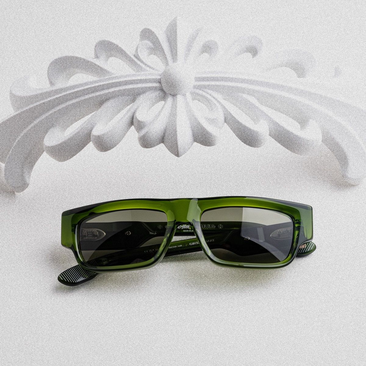 Chrome Hearts CHROME HEARTS GIRTH QUAKE DARK OLIVE SUNGLASSES Size ONE SIZE - 6 Thumbnail
