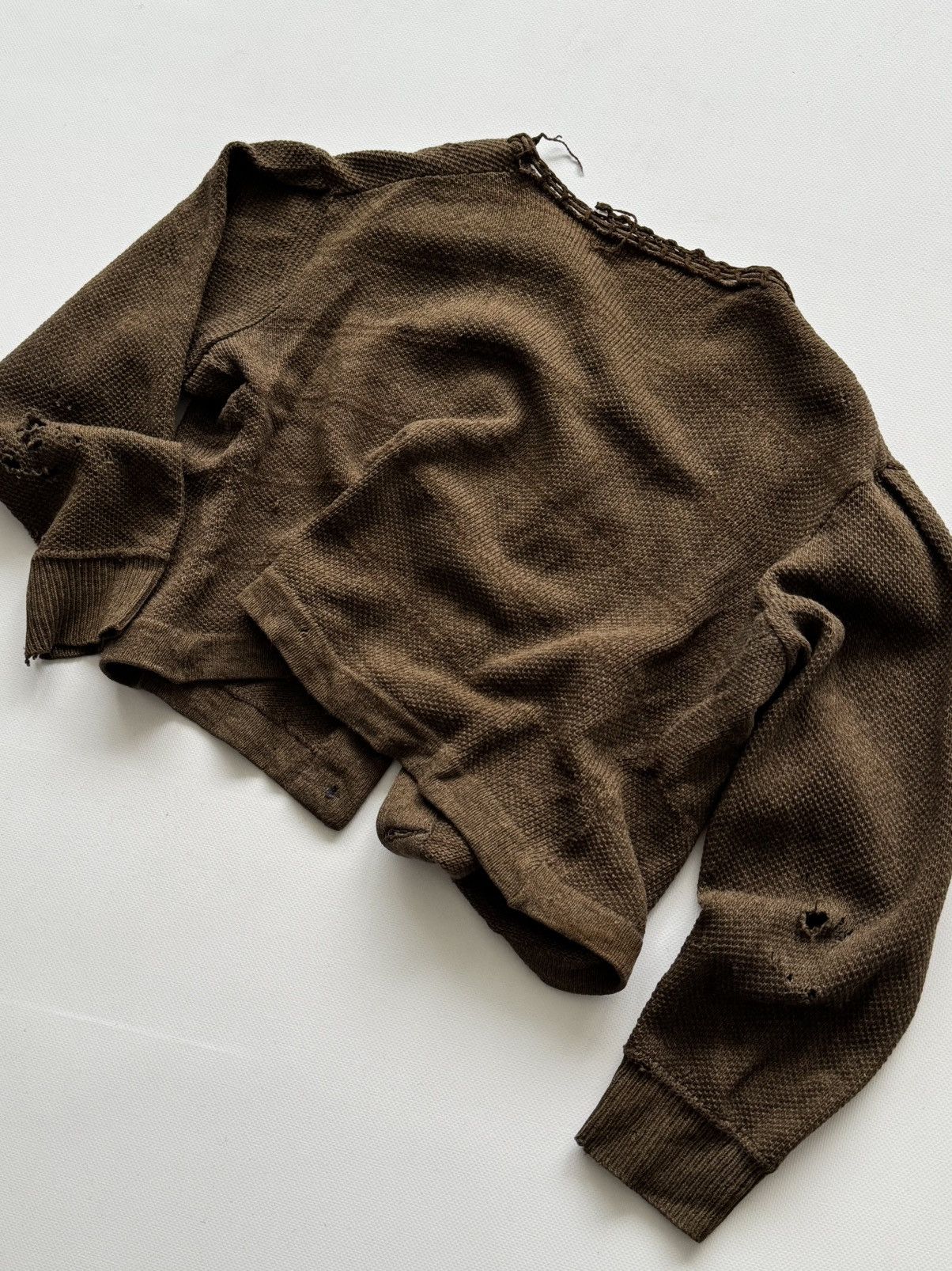 Vintage 1930s German Women's Thrashed Wool Cardigan Size S / US 4 / IT 40 - 5 Thumbnail