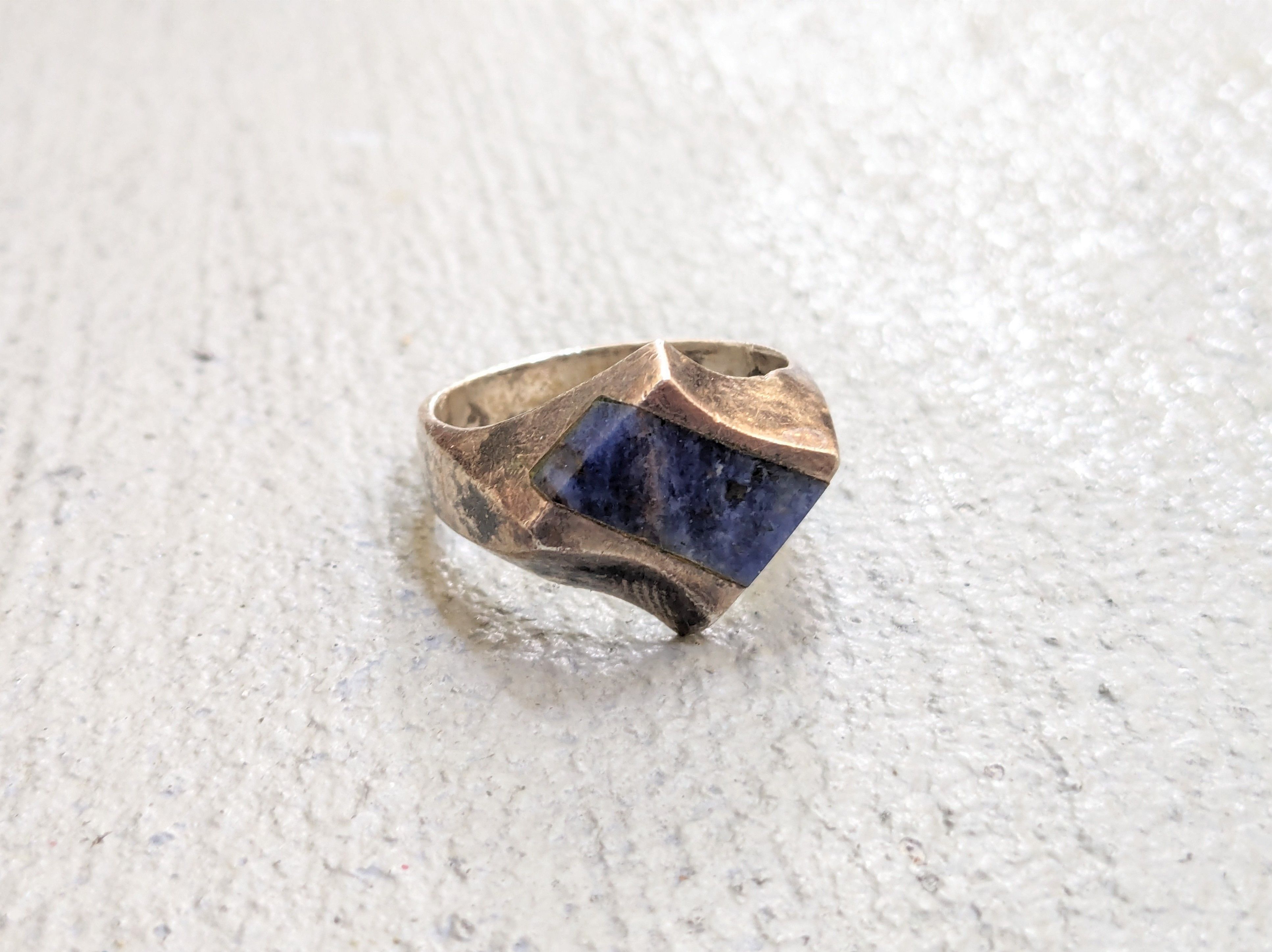 Avant Garde x Jewelry Vintage Sterling Silver Ring Size 11.75 Blue Sodalite Mexico in Blue/Silver