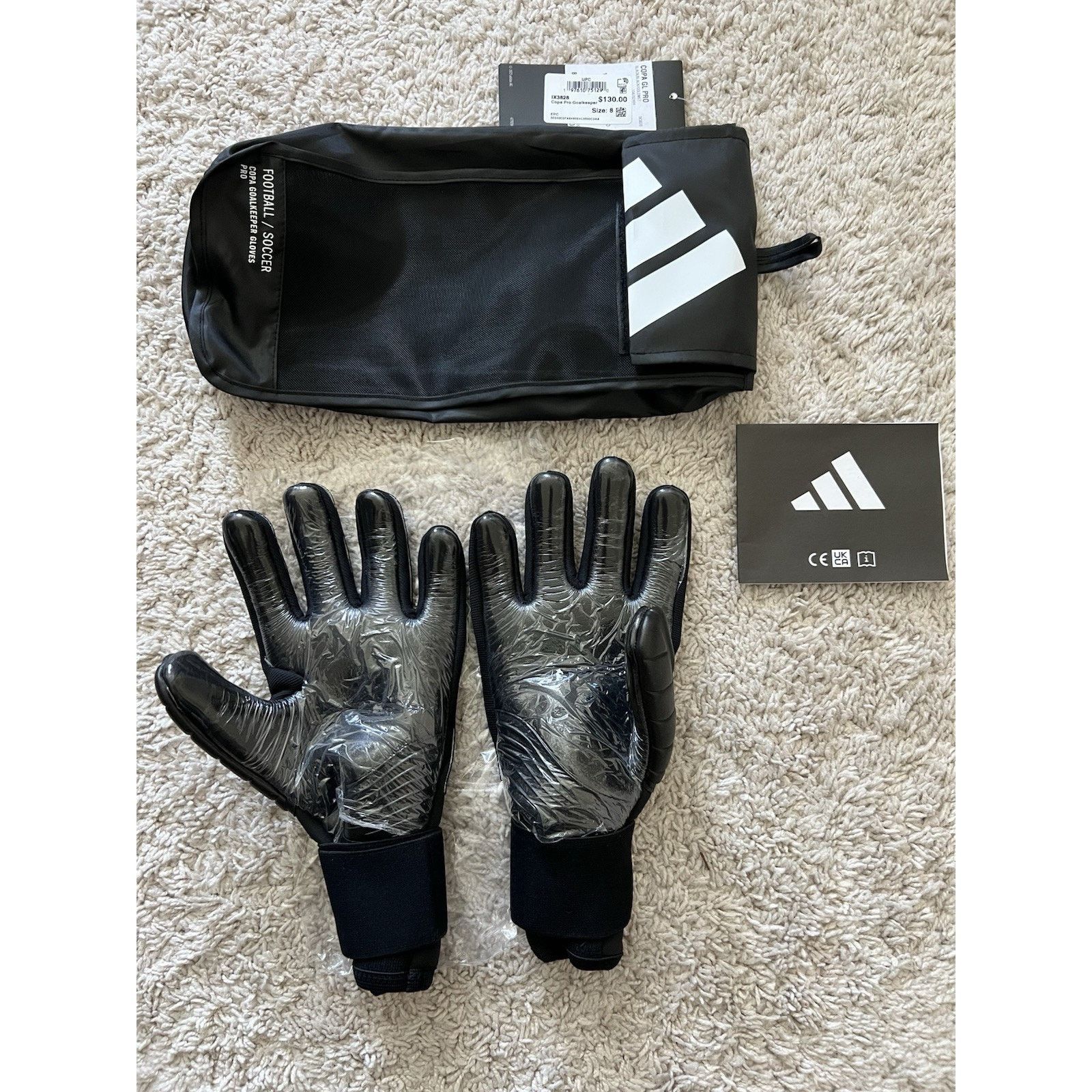 Adidas Adidas Copa Pro Goalkeeper Goalie Gloves Black Gold Size 9 Size ONE SIZE - 3 Thumbnail