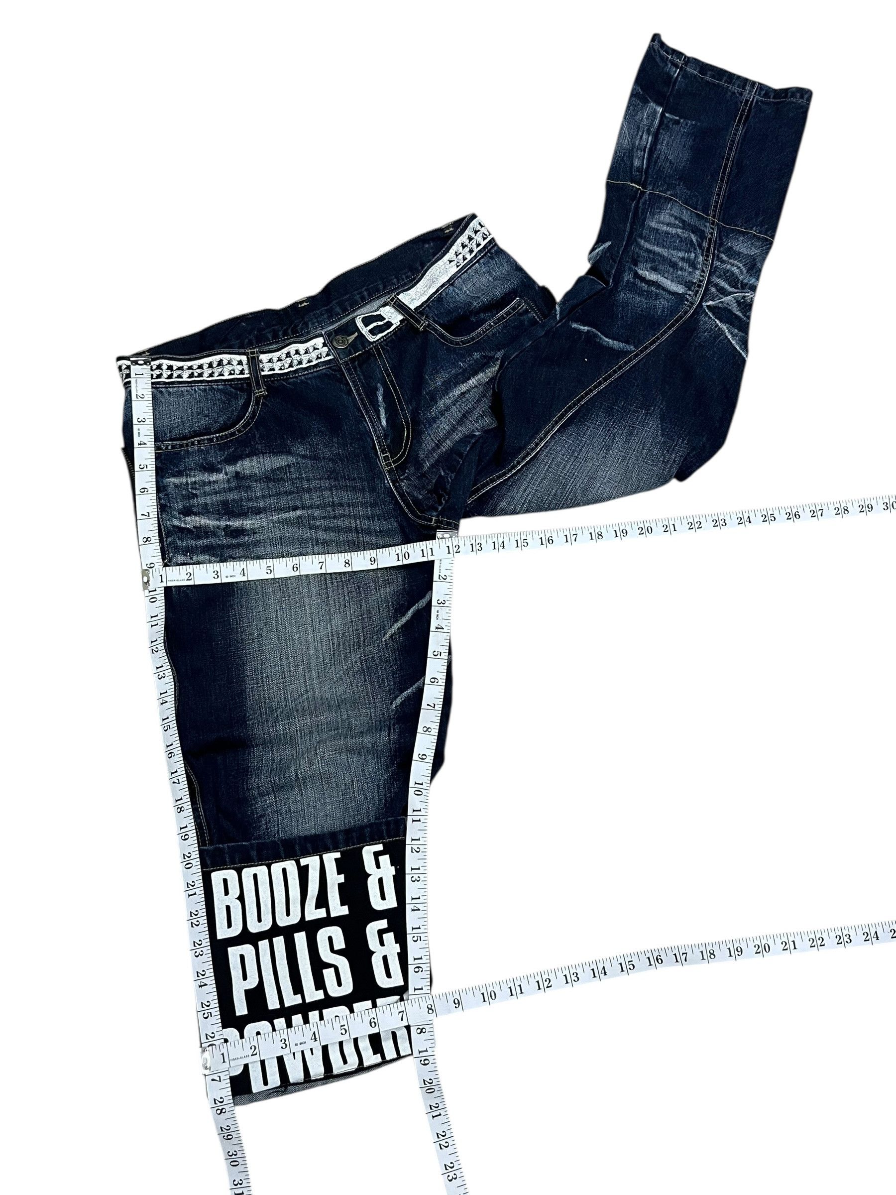 PPFM 🔥PPFM Booze Pills Powders Cropped Denim Archive Grail Size US 31 - 12 Thumbnail