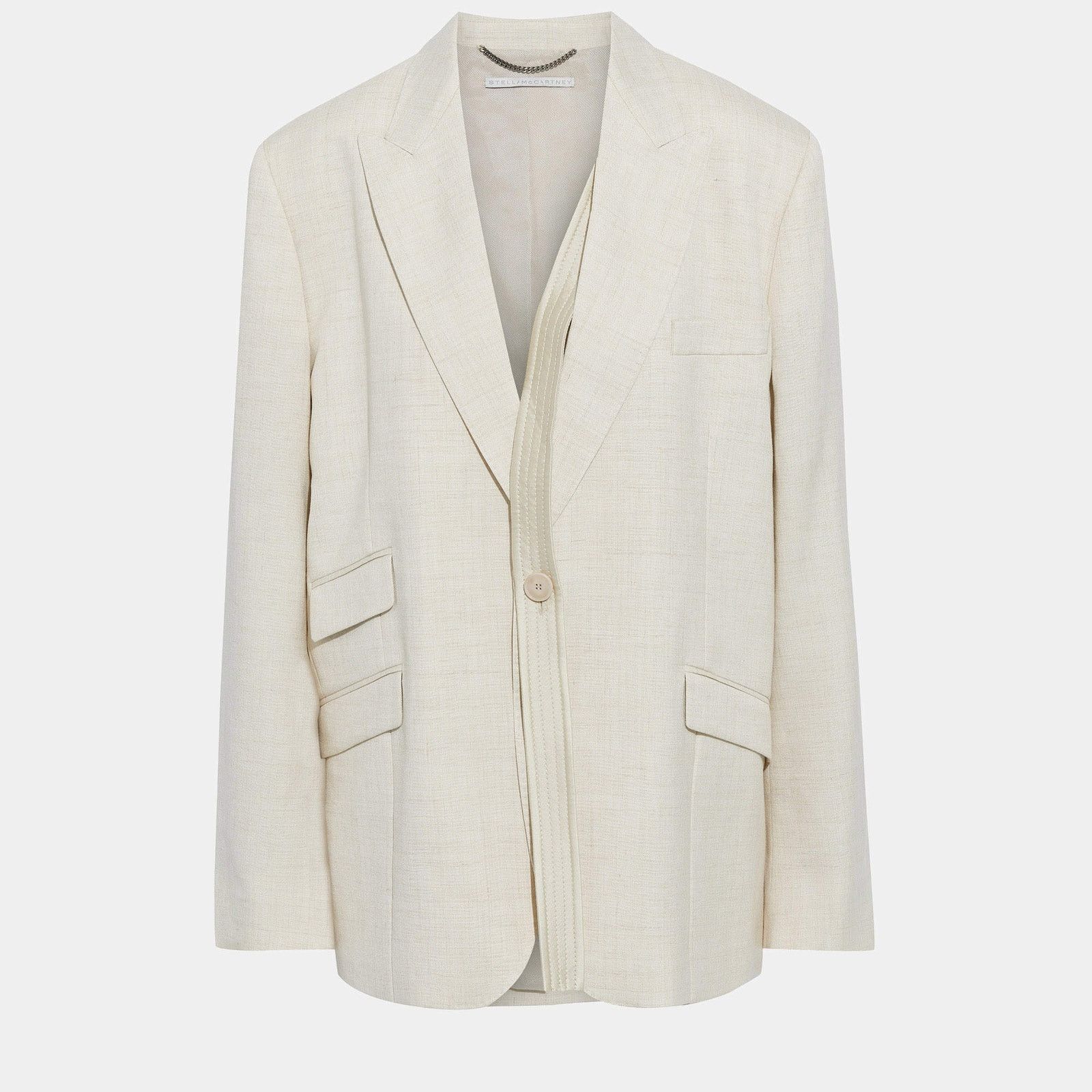 Stella McCartney Stella McCartney Peach Front Button Viscose Linen Blazer 42 Size XL / US 12-14 / IT 48-50 - 1 Thumbnail
