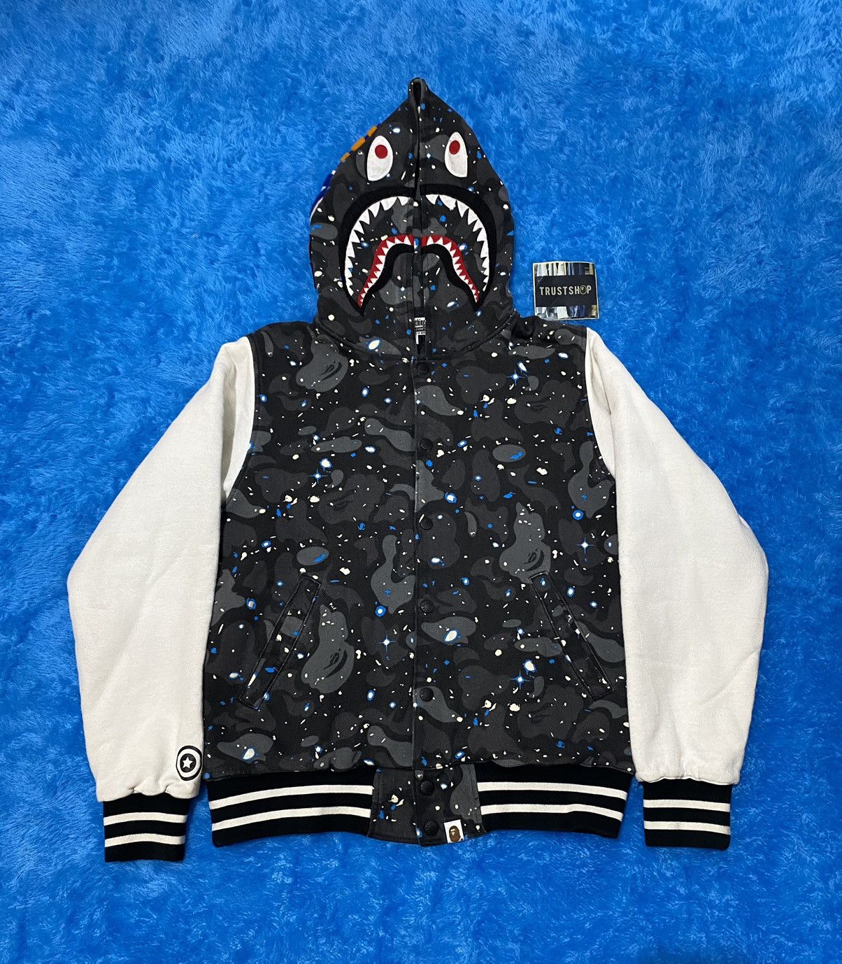 Bape space camo varsity jacket hotsell