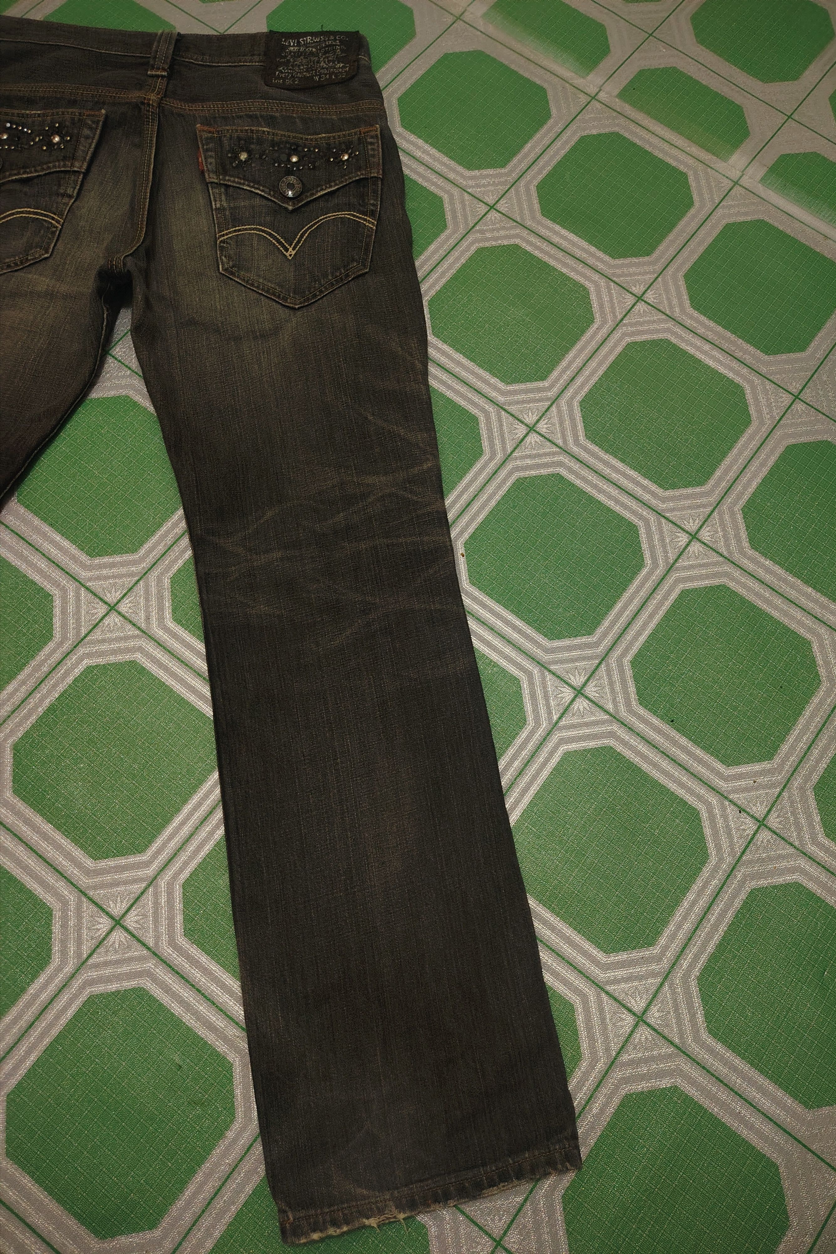 Levi's Distressed Rare!!! Levis 502 Back Pocket Bead Pattern Size US 34 / EU 50 - 21 Thumbnail