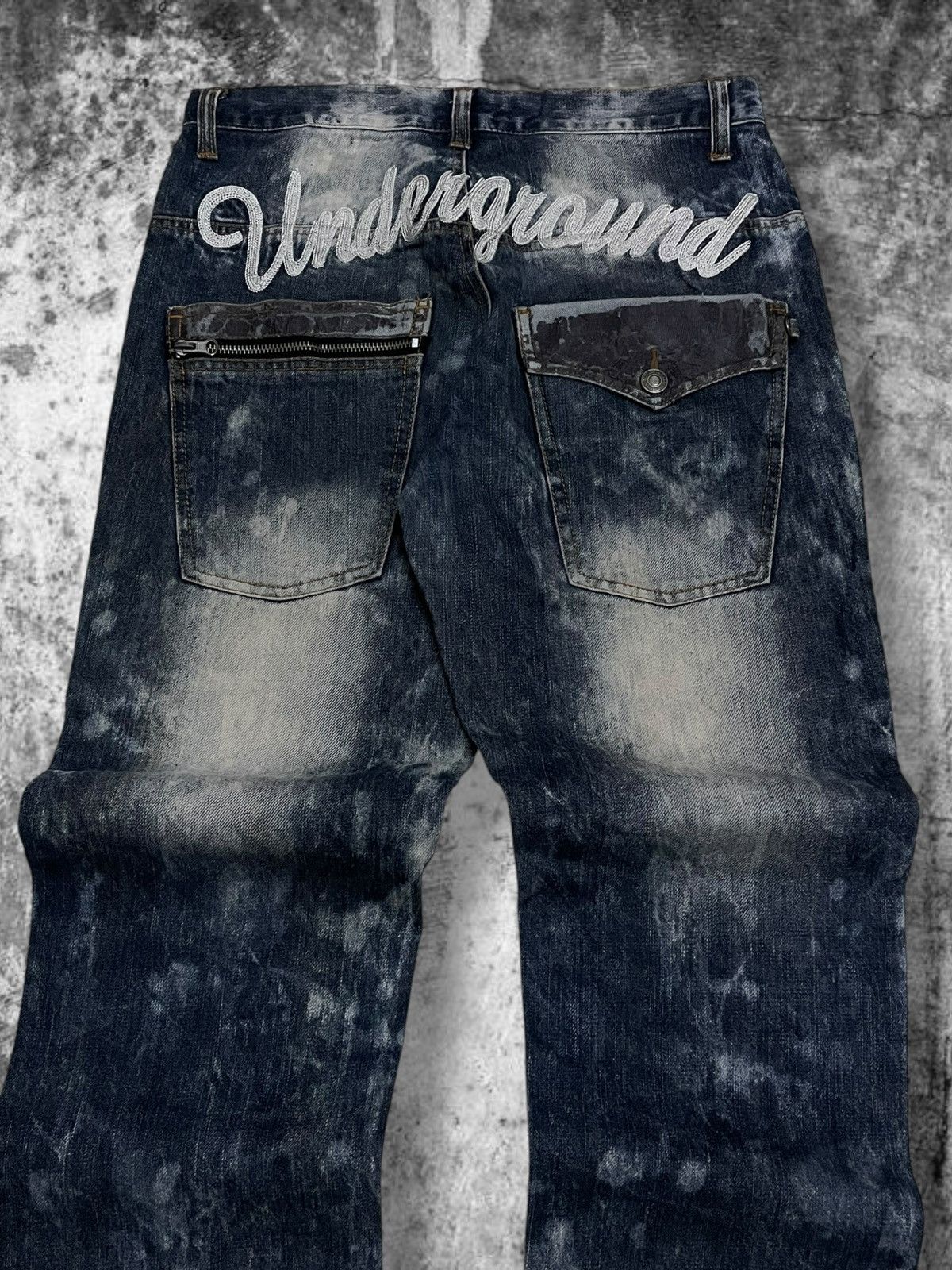 Hysteric Glamour Vintage 90’s Japan Designer Iconic Nylaus ‘UNDERGROUND’ Jean Size US 29 - 5 Thumbnail