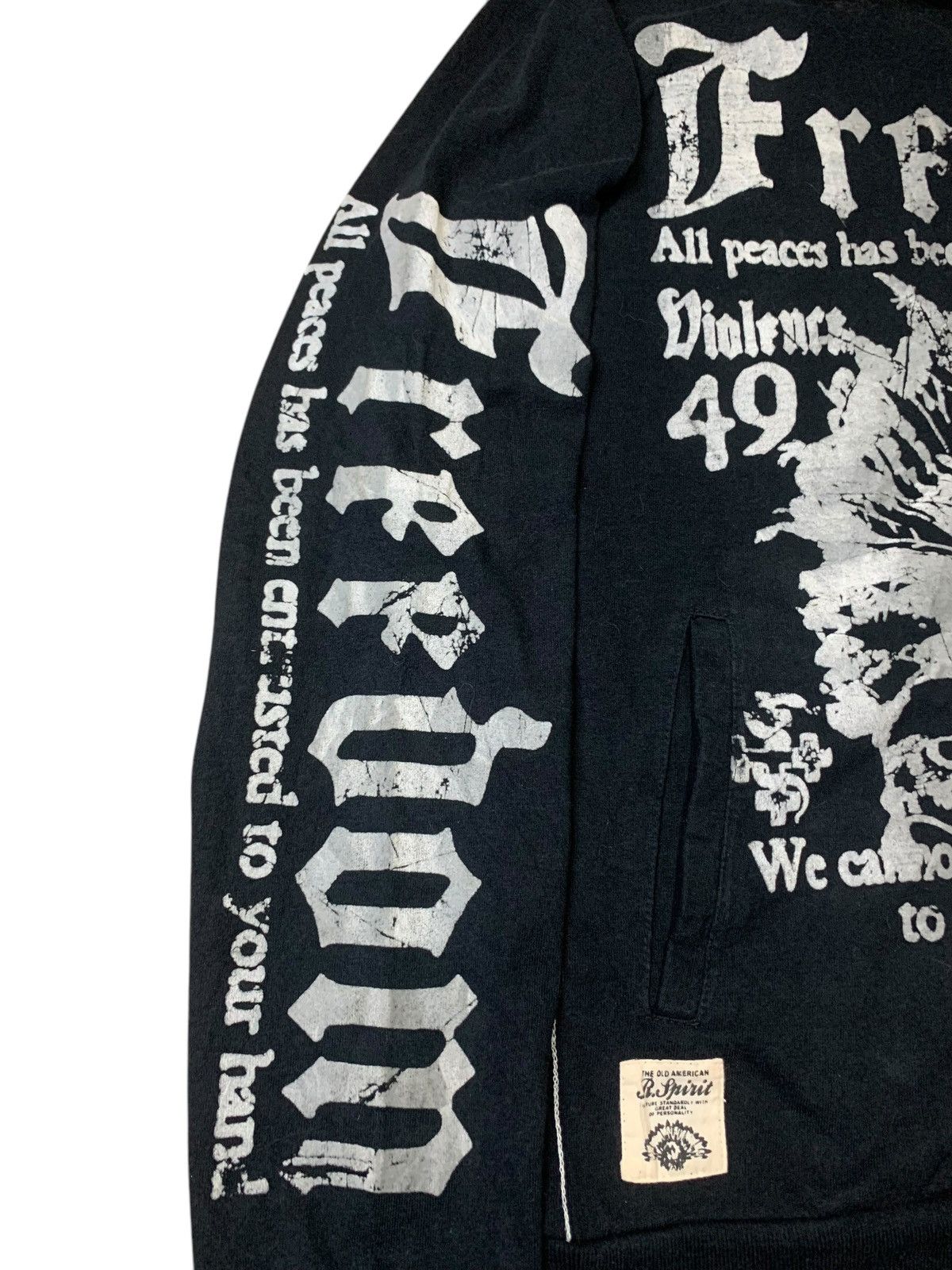 20471120 2000s LastSurvivor FREEDOM indian skull poem fur punk hoodie Size US M / EU 48-50 / 2 - 5 Thumbnail