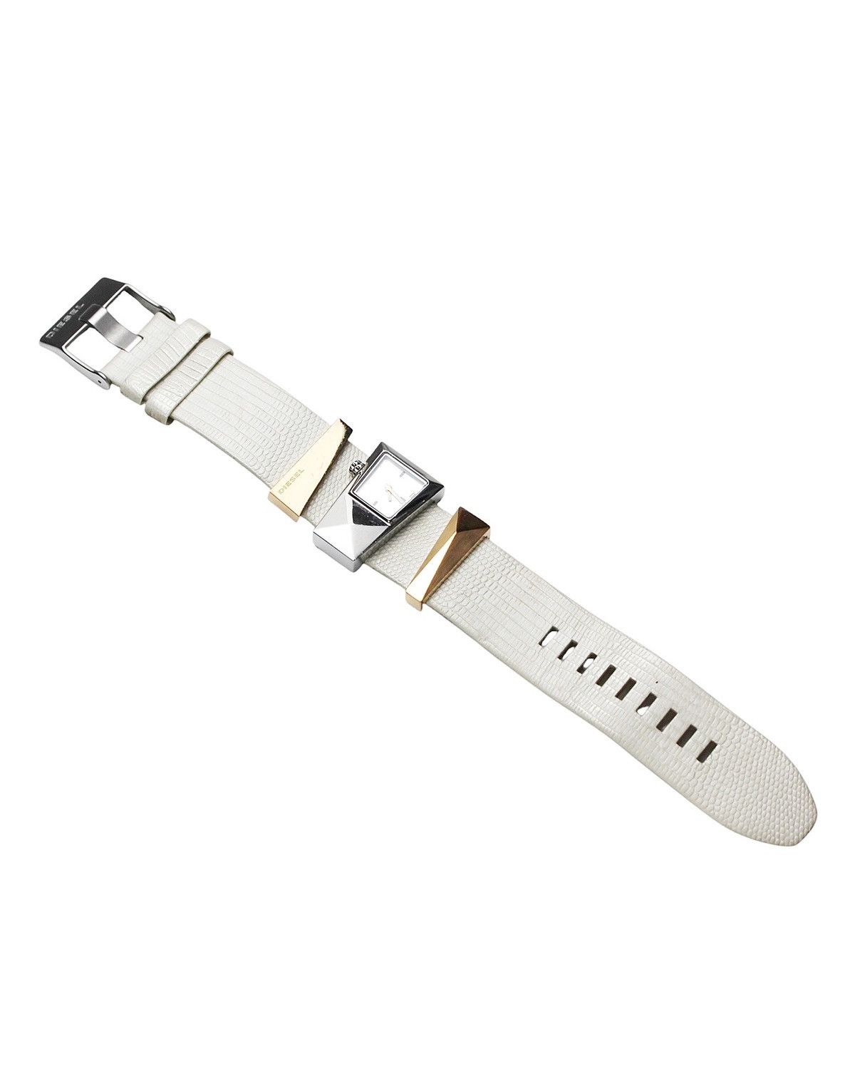 2000S DIESEL GEOMETRIC LEATHER WATCH – METAL ACCENTS