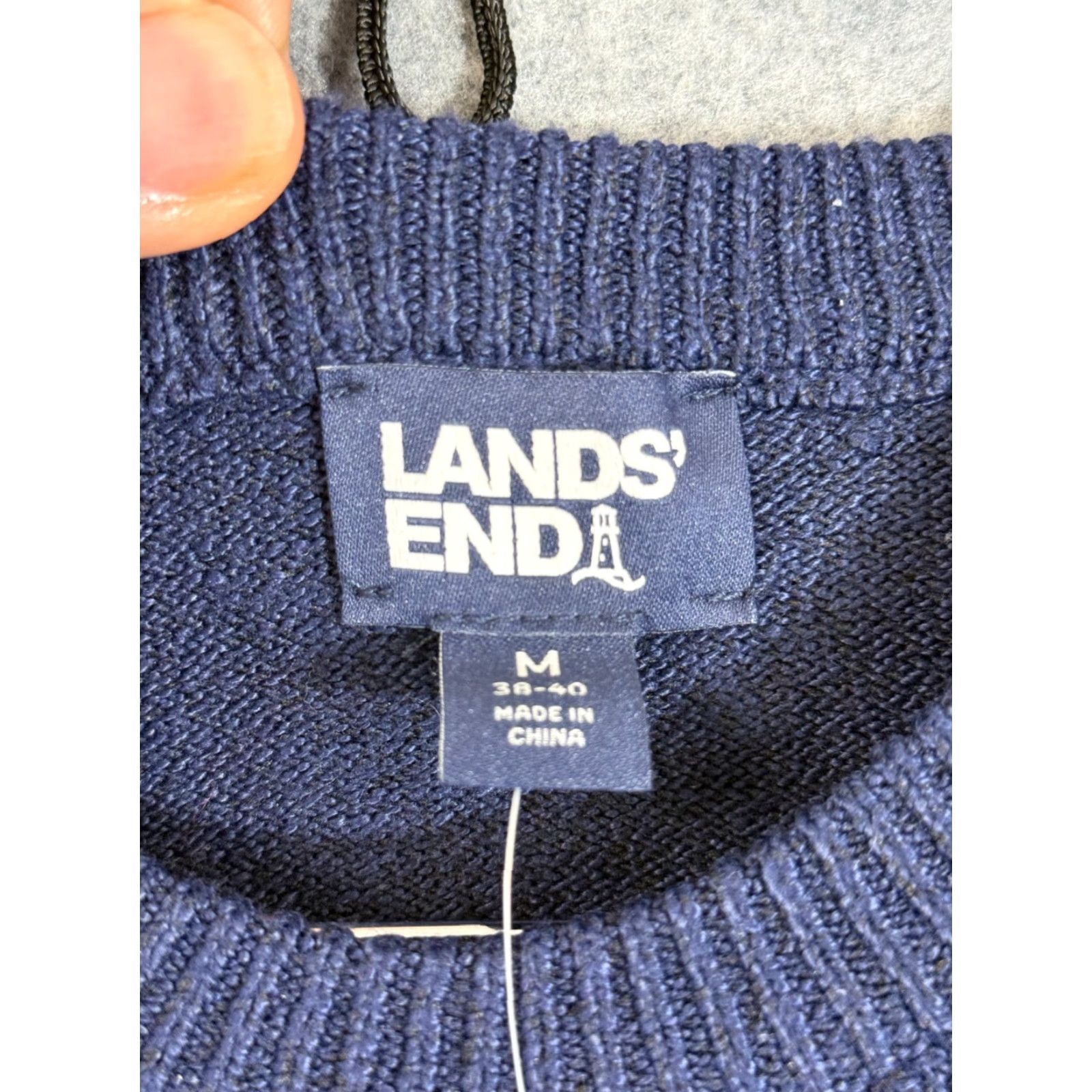 Lands' End Lands' End Sweater Mens M Blue Fair Isle Stretch Polar Bear Pullover NWT Size US M / EU 48-50 / 2 - 7 Thumbnail