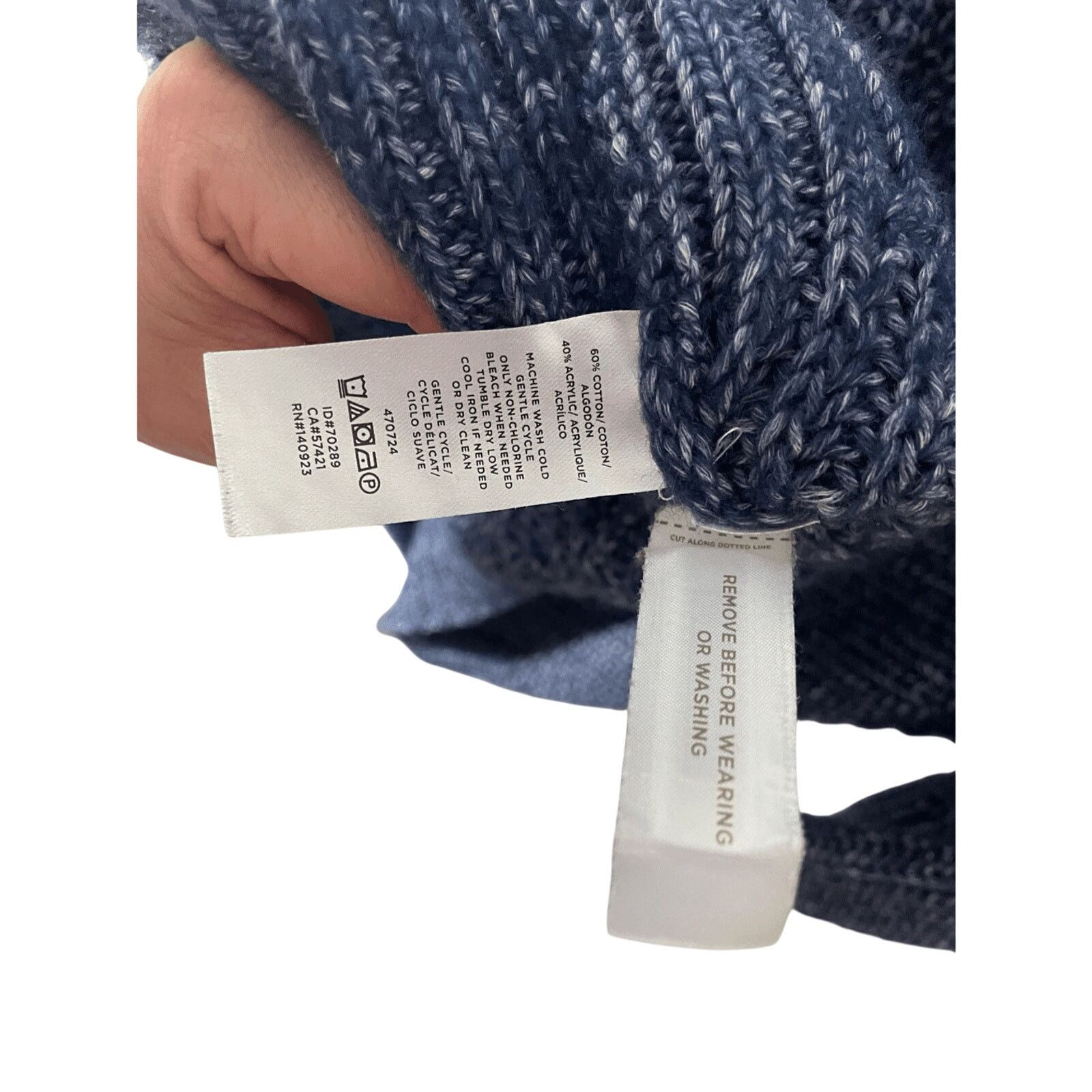 Lou & Grey Women S Blue Long Sleeve Oversized Knit Pullover