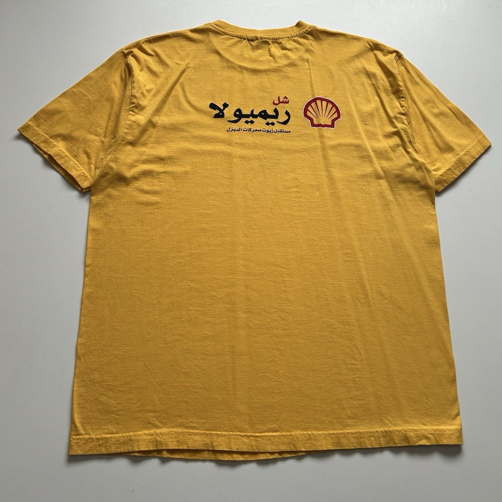 Vintage Vintage SHELL Oil Promo Shirt XXL Arabic Dubai UAE Gasoline ...