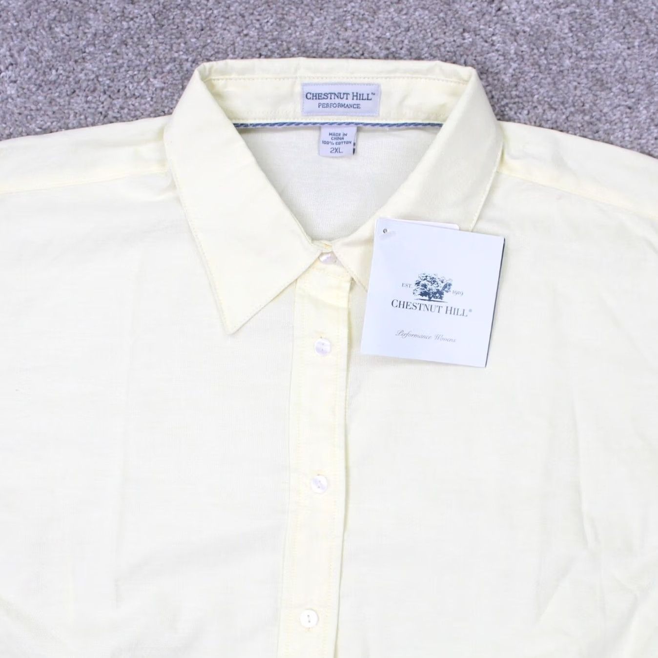 Vintage Chestnut Hill Shirt Mens 2XL Yellow Button-Down 100% Cotton NWT L/S Shirt Button-Up Casual Formal Size US XXL / EU 58 / 5 - 5 Thumbnail