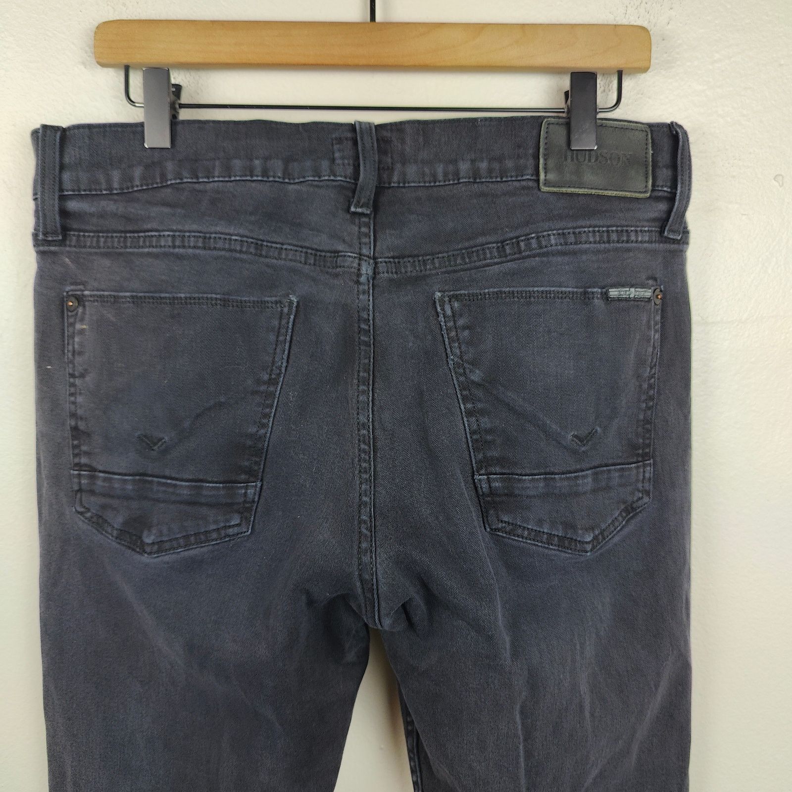 Hudson Hudson Byron Straight Jeans Mens 32 Black Wash Stretch Size US 32 / EU 48 - 5 Thumbnail