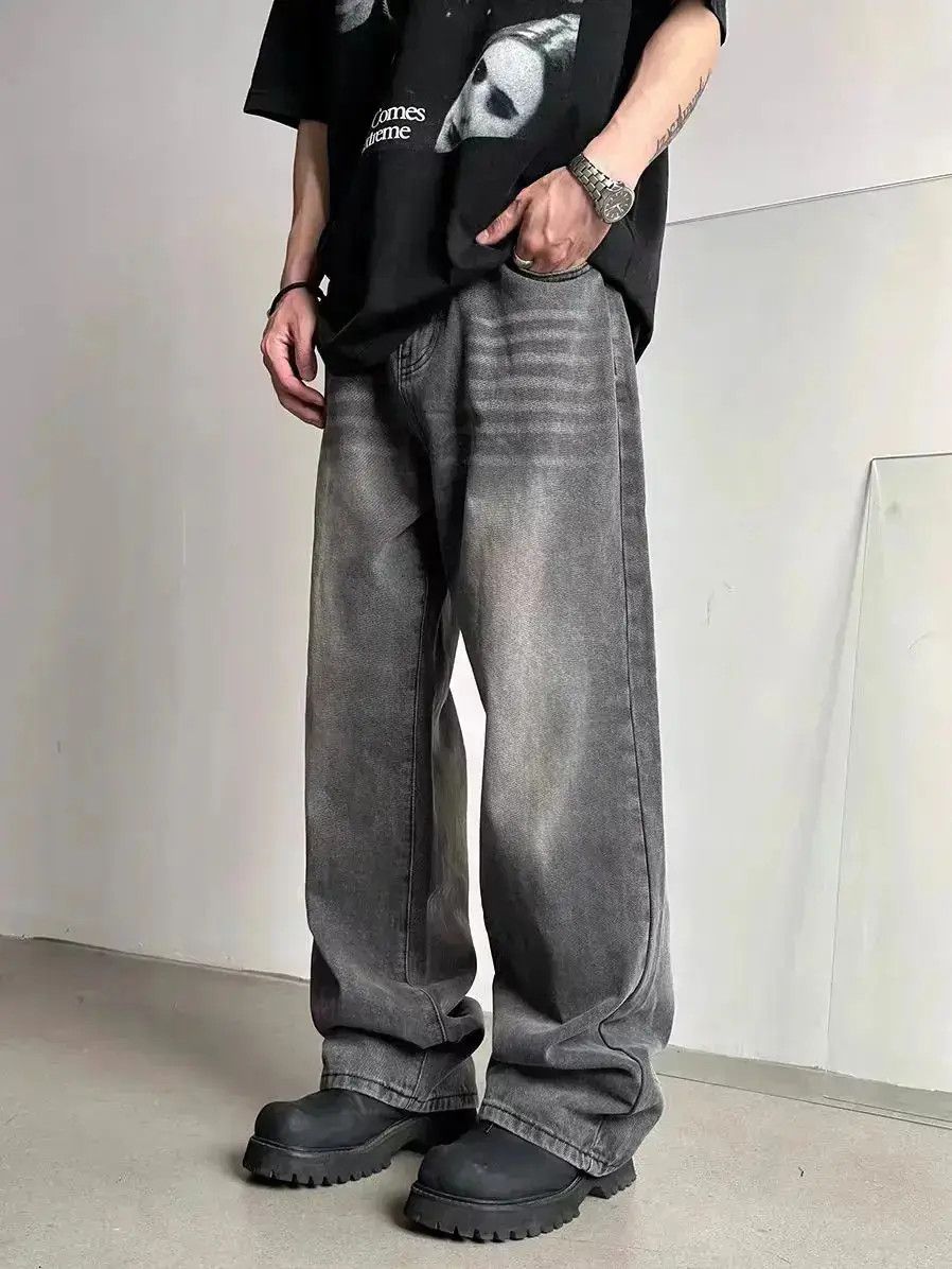 Japanese Brand Distressed Grey Street Hip Hop Y2K Jeans Size US 30 / EU 46 - 2 Thumbnail