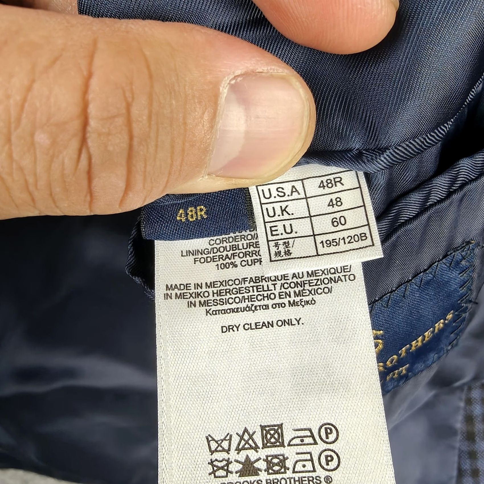 Brooks Brothers Brooks Brothers Blazer Mens 48R Blue Check Lambswool Regent Fit Sport Coat Jacket Coat Size 48R - 5 Thumbnail