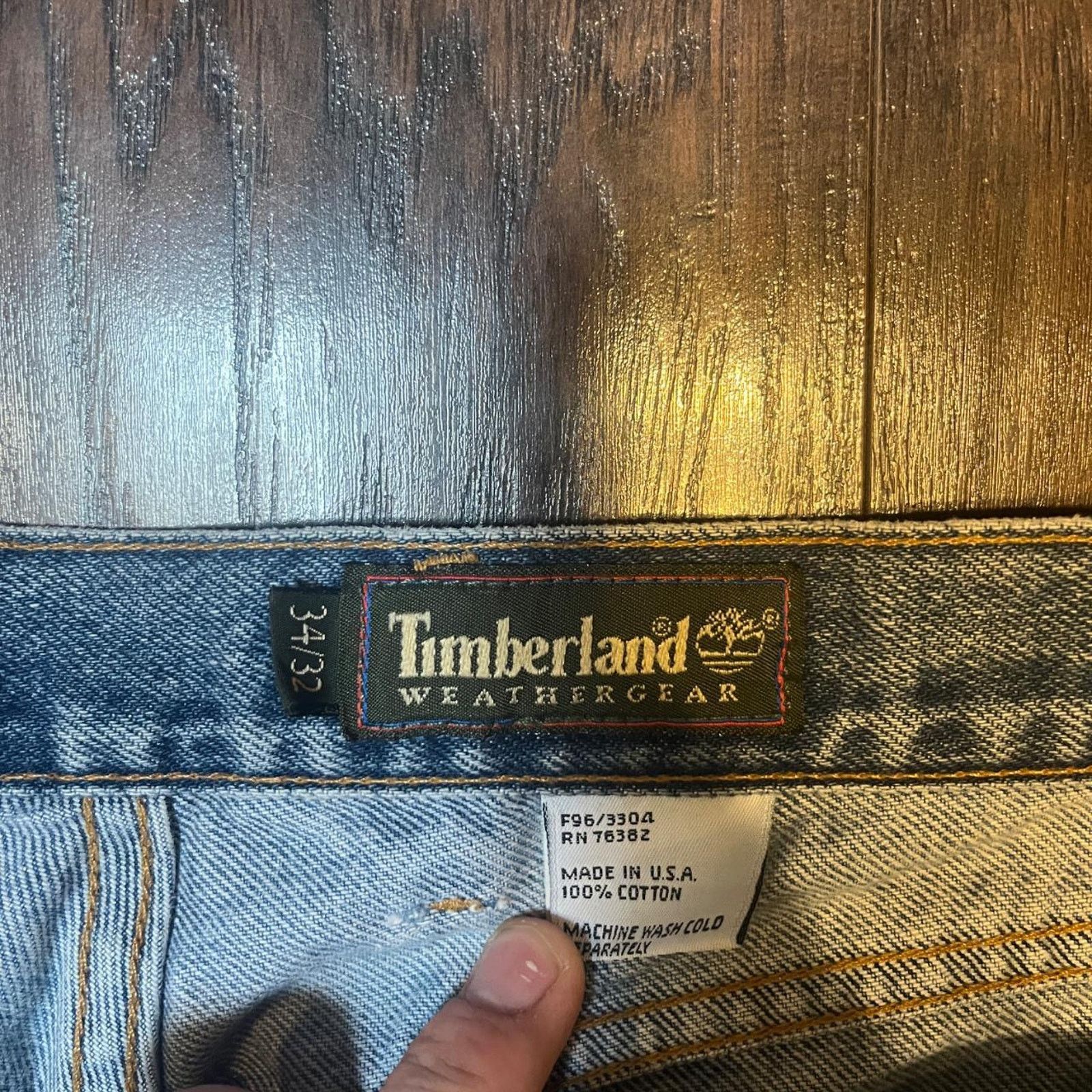 Timberland Vintage faded timberland denim jeans Size US 36 / EU 52 - 2 Thumbnail