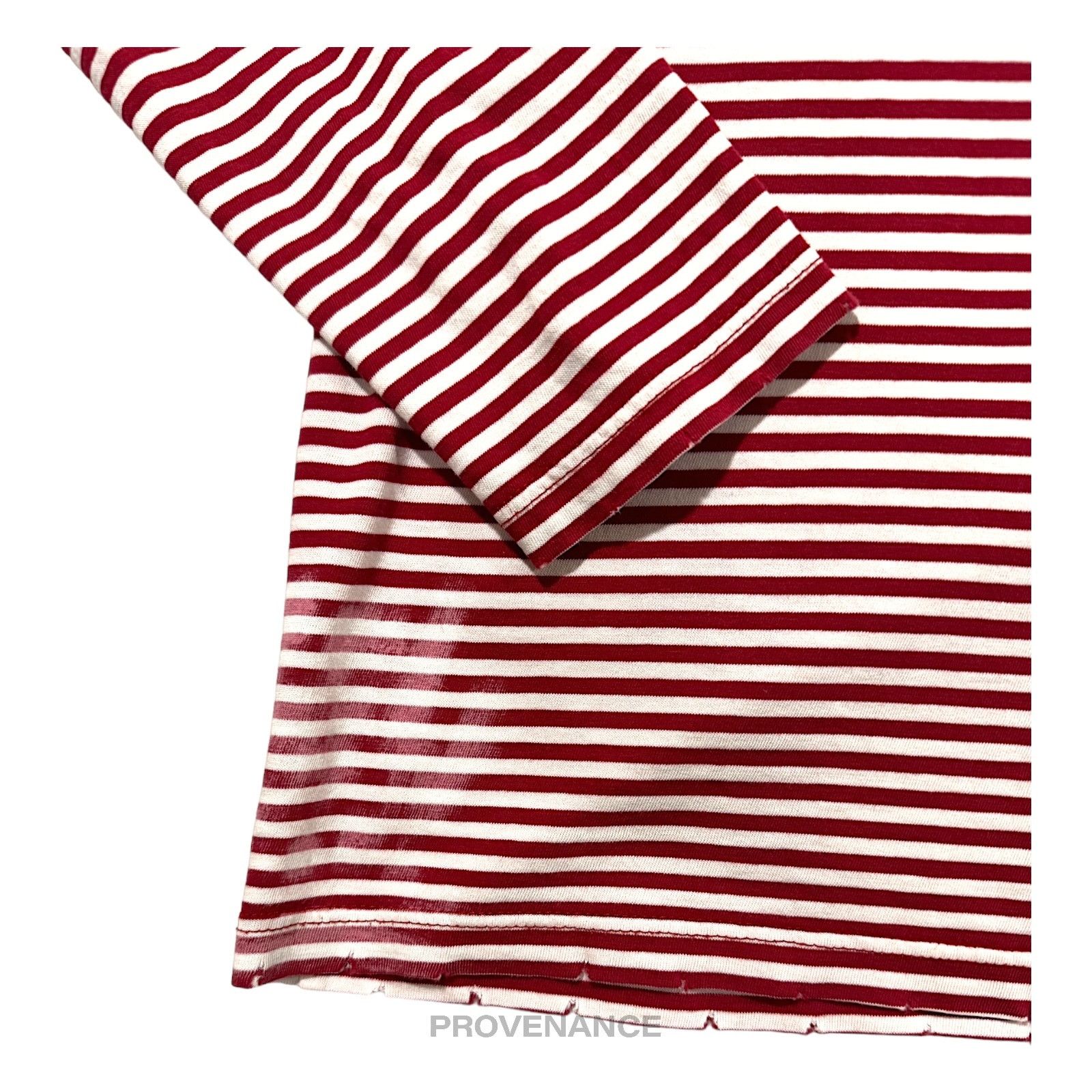 Balmain 🔴 Balmain Striped Long Sleeve T-Shirt - Red White Size US S / EU 44-46 / 1 - 8 Thumbnail