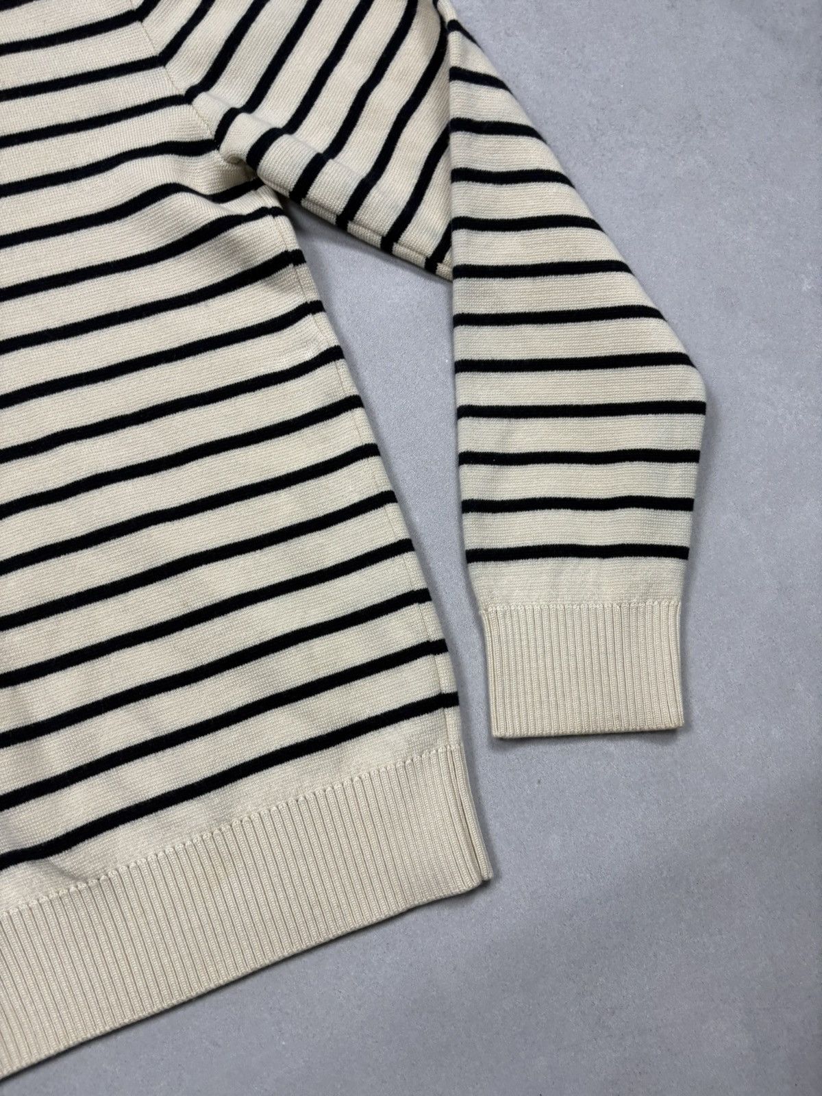 AMI AMI Merino Wool Striped Knit Sweater Button Shoulder Breton Size M / US 6-8 / IT 42-44 - 5 Thumbnail