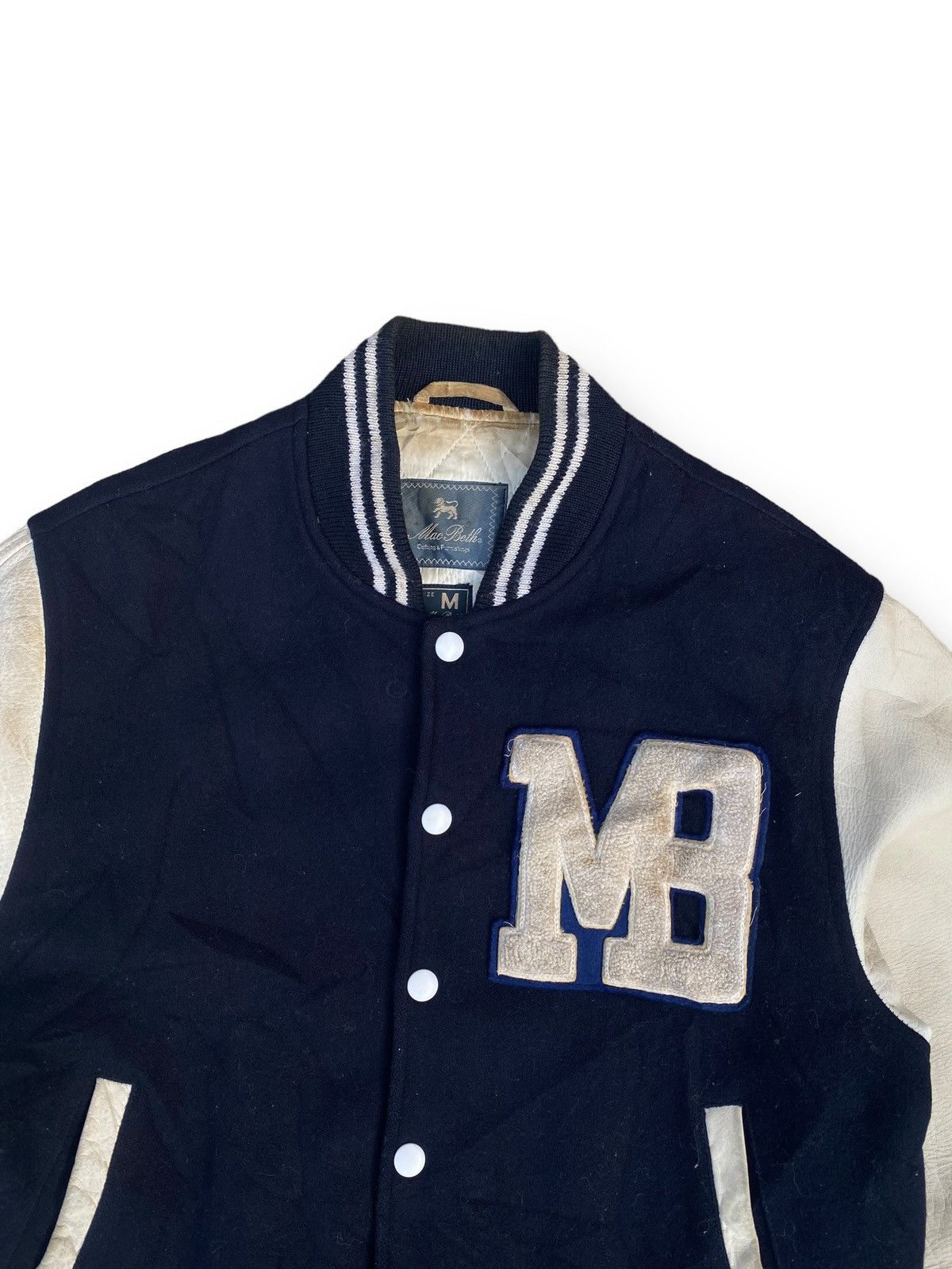 Japanese Brand × Vintage Vintage MACBETH Letterman MB Varsity Wool Leather Jacket.#D1 Size US M / EU 48-50 / 2 - 2 Thumbnail