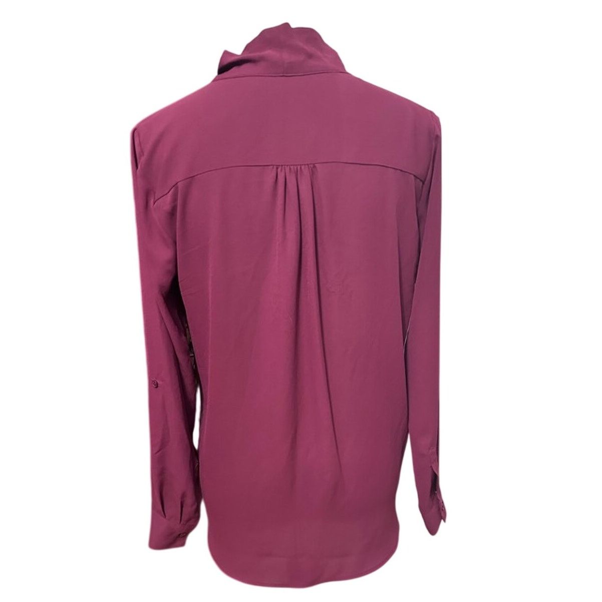 Other Pleione Blouse Purple Crepe Long Sleeve V Neck Faux Wrap XS Size XS / US 0-2 / IT 36-38 - 4 Thumbnail