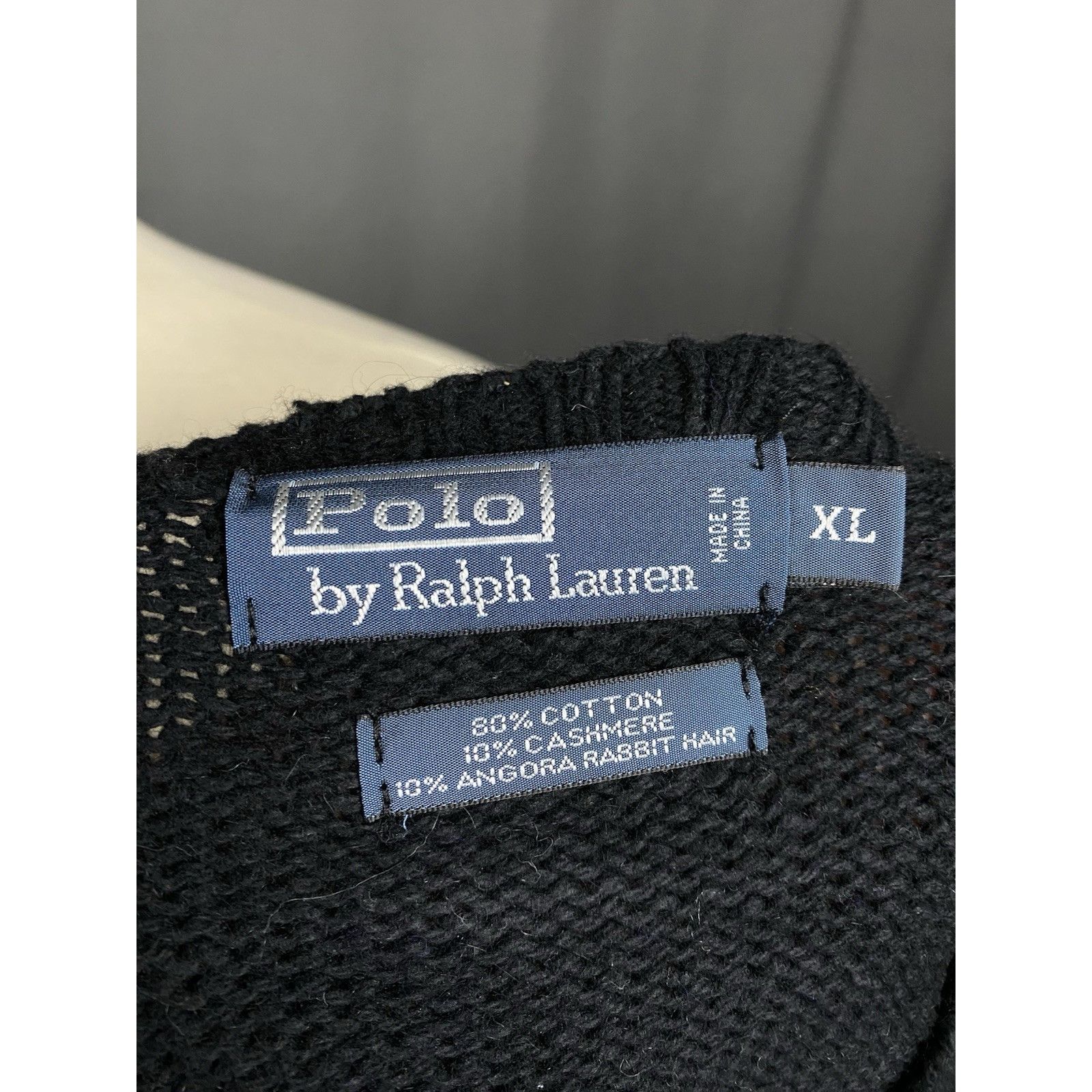 Polo Ralph Lauren Polo Ralph Lauren VTG Heavy Knitted Men's Black Crewneck Swe Size US XL / EU 56 / 4 - 10 Thumbnail