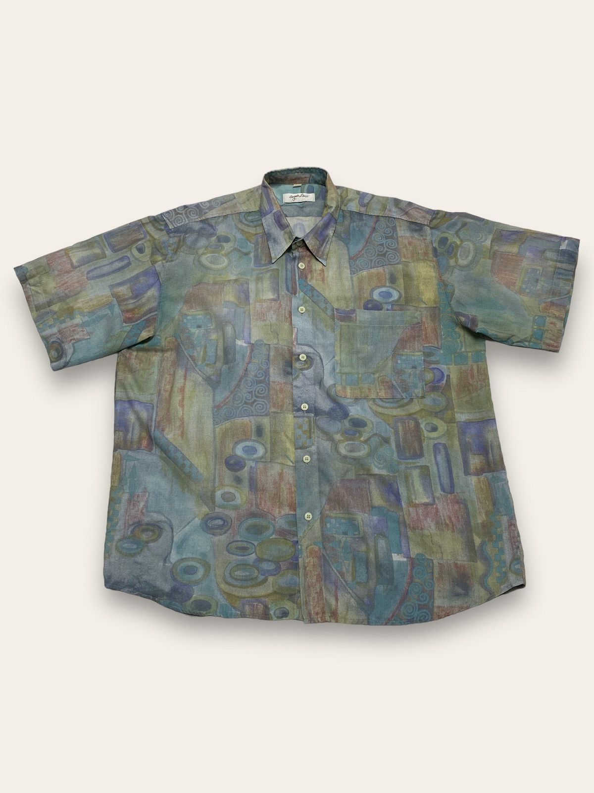 Hysteric Glamour 90s Vintage ANGELO LITRICO Beautiful Button Up Abstract Styl Size US XL / EU 56 / 4 - 1 Thumbnail