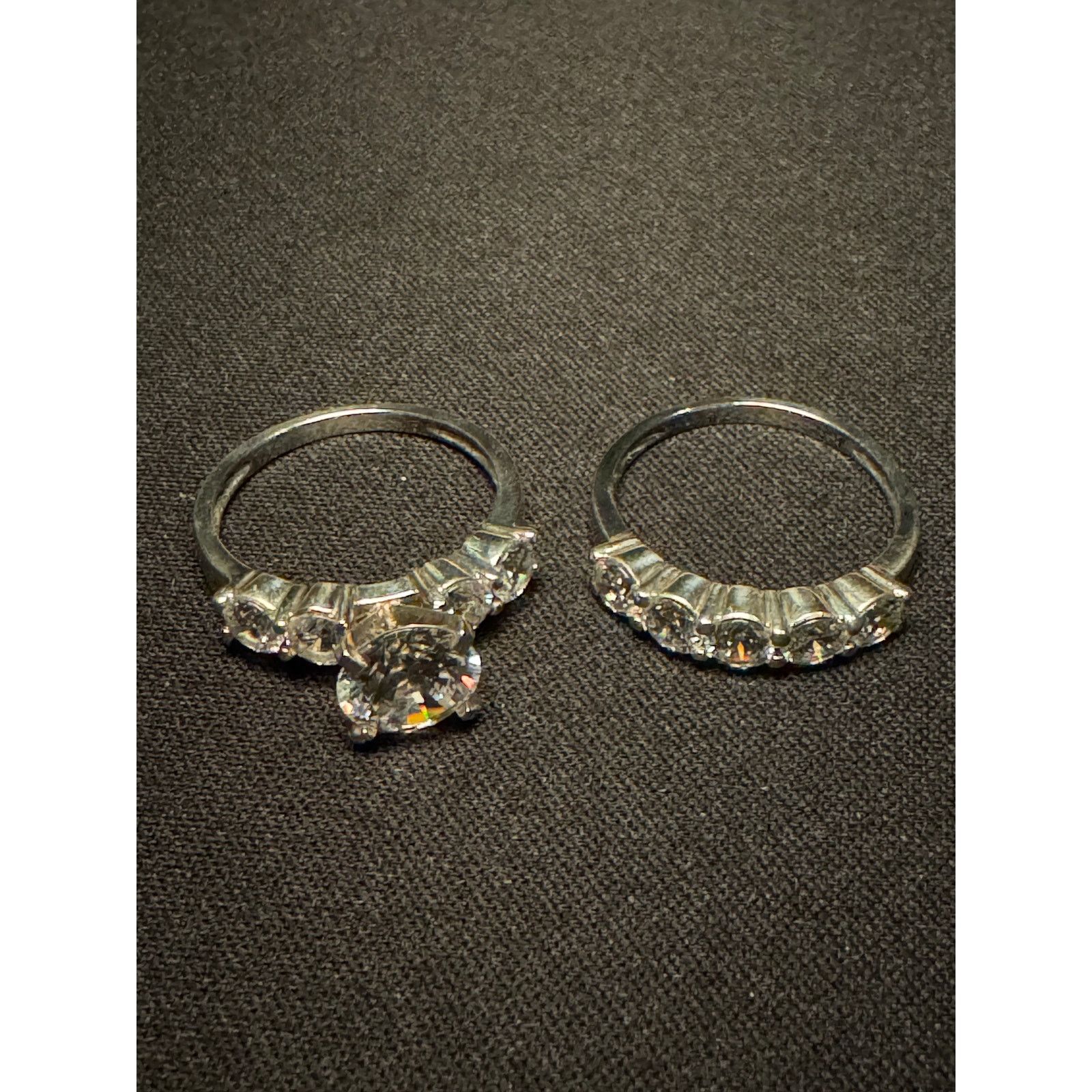 Other Vintage 925 Silver Diamonique 2 Bands Size 7 Size ONE SIZE - 5 Thumbnail
