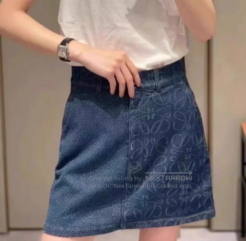 Loewe Loewe Logo Denim Skirt Size 42" / US 20 - 8 Thumbnail