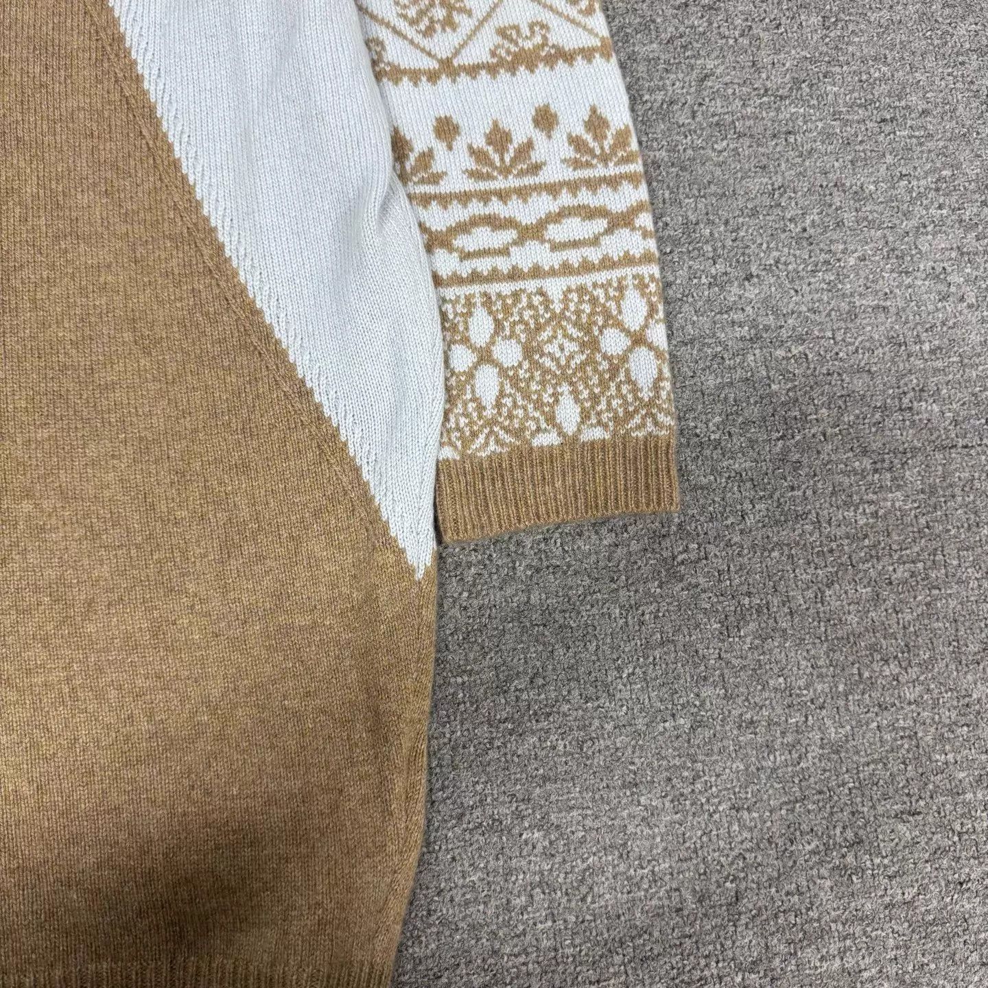 Hermes Hermes Camel L.Blue Colorblocked Cashmere Oversized Knit Size S / US 4 / IT 40 - 4 Thumbnail