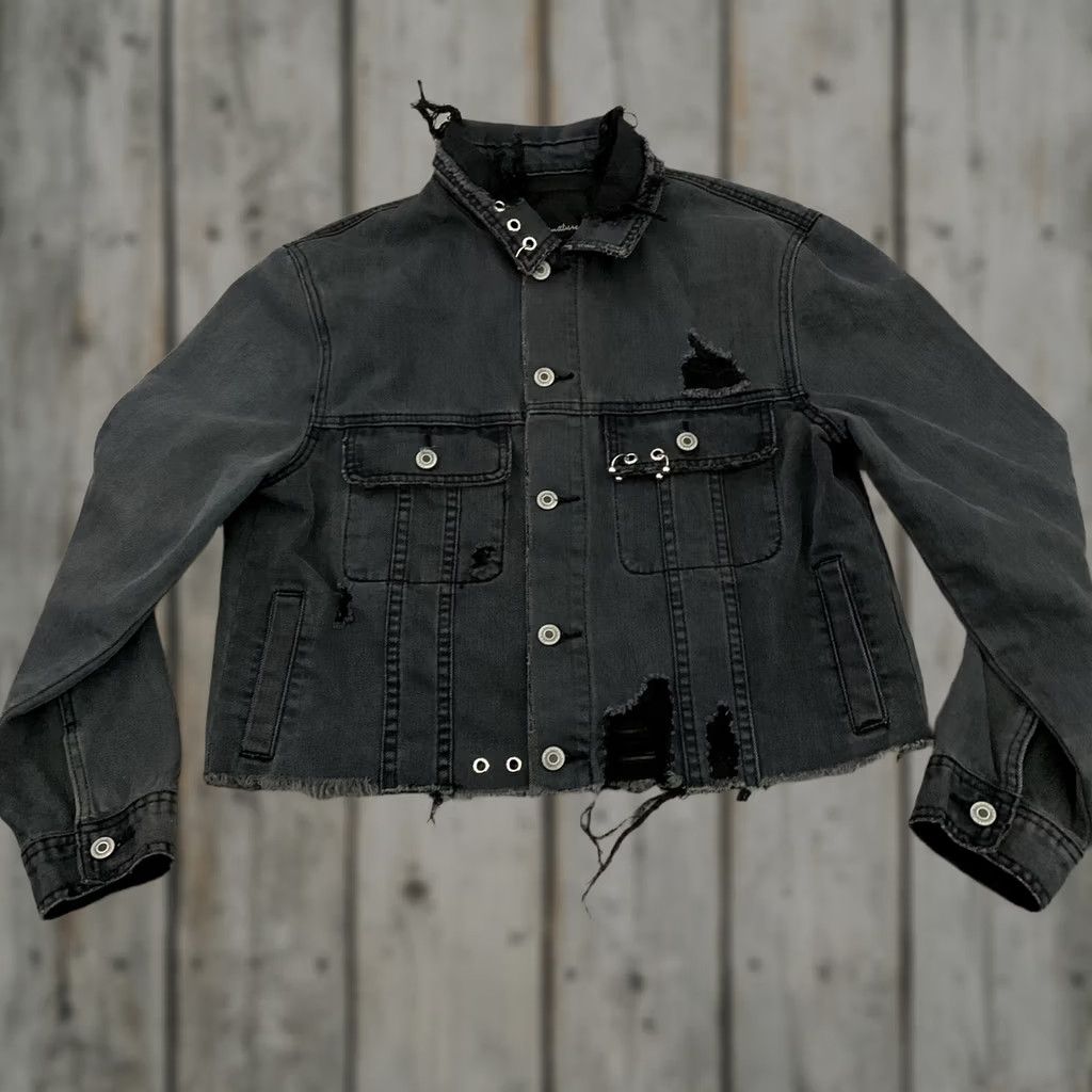 Vintage Signature 8 Jacket Womens Medium Black Cropped Distressed Soft Raw Hem Size M / US 6-8 / IT 42-44 - 1 Thumbnail