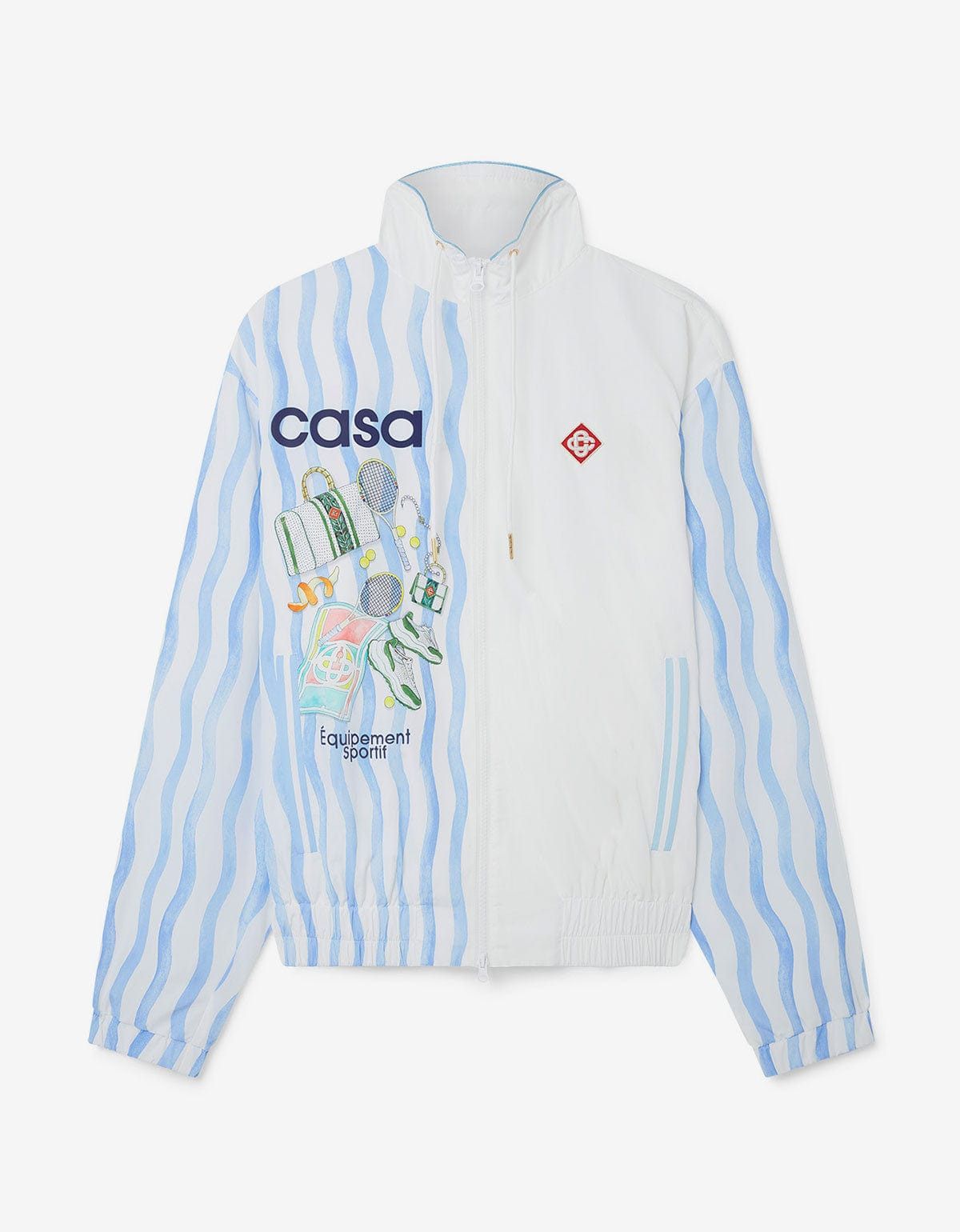 image of Casablanca White Equipement Sportif Track Jacket, Men's (Size XL)