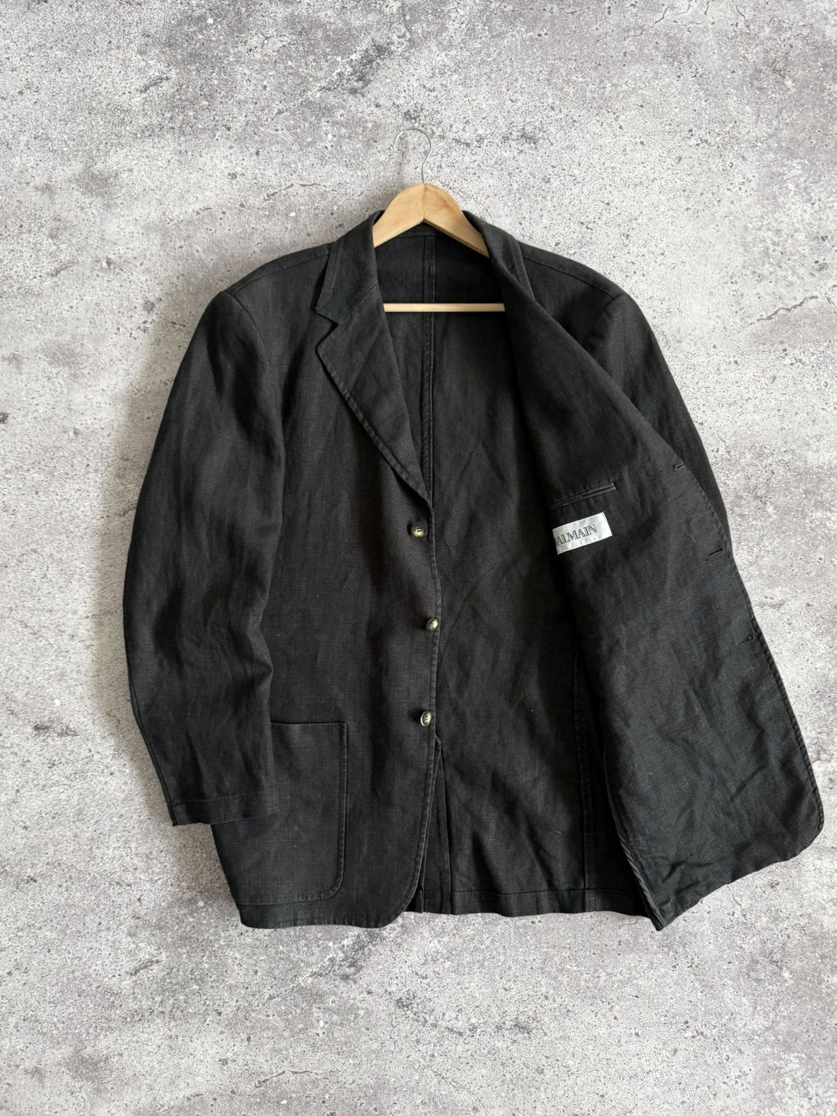 Balmain Vintage Balmain Paris Linen Tailored Blazer | Summer Jacket Size 52L - 1 Thumbnail