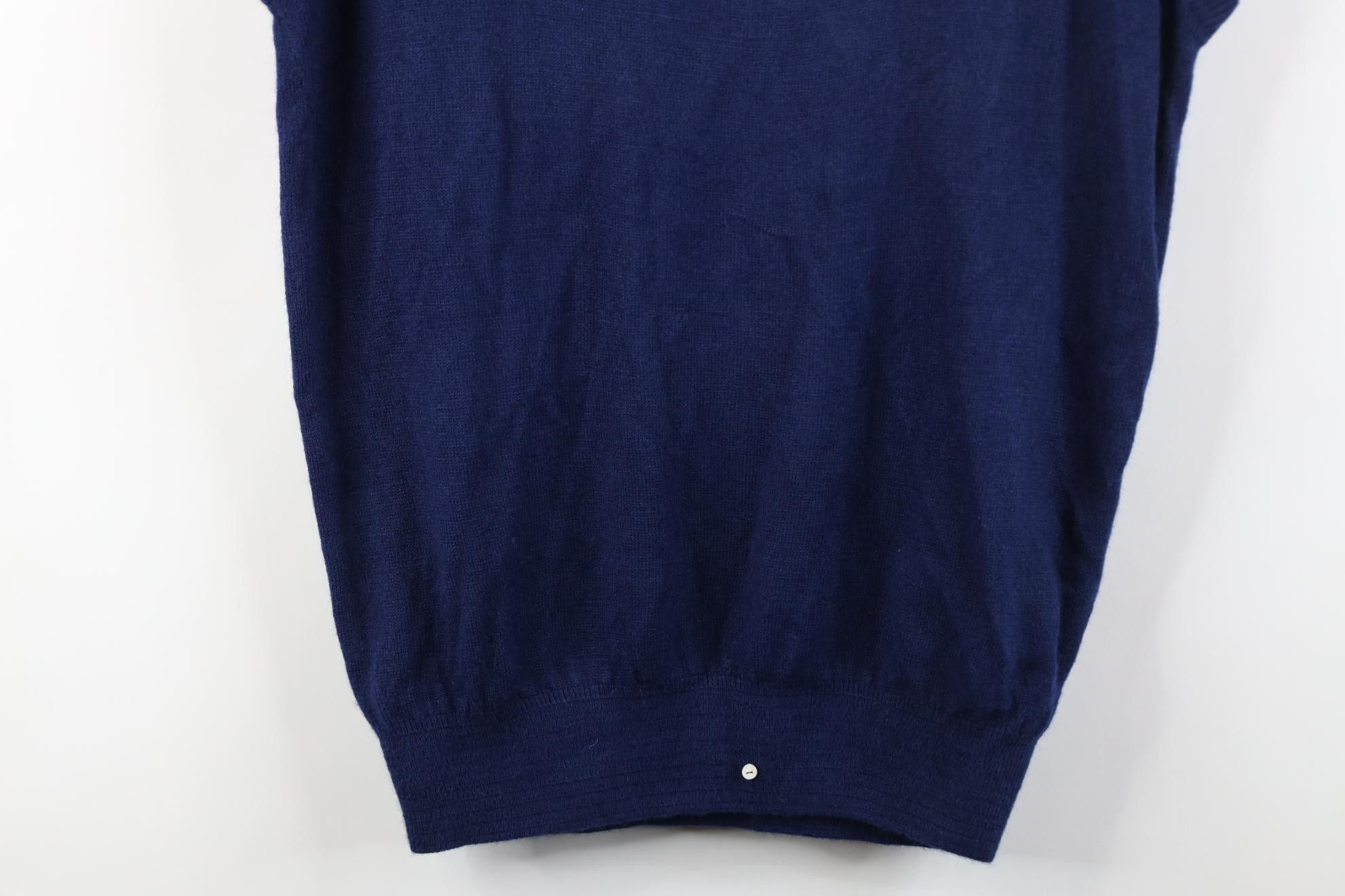 Vintage Deadstock Vintage 70s Blank Soft Knit Sweater Vest Navy Blue Size M / US 6-8 / IT 42-44 - 3 Thumbnail