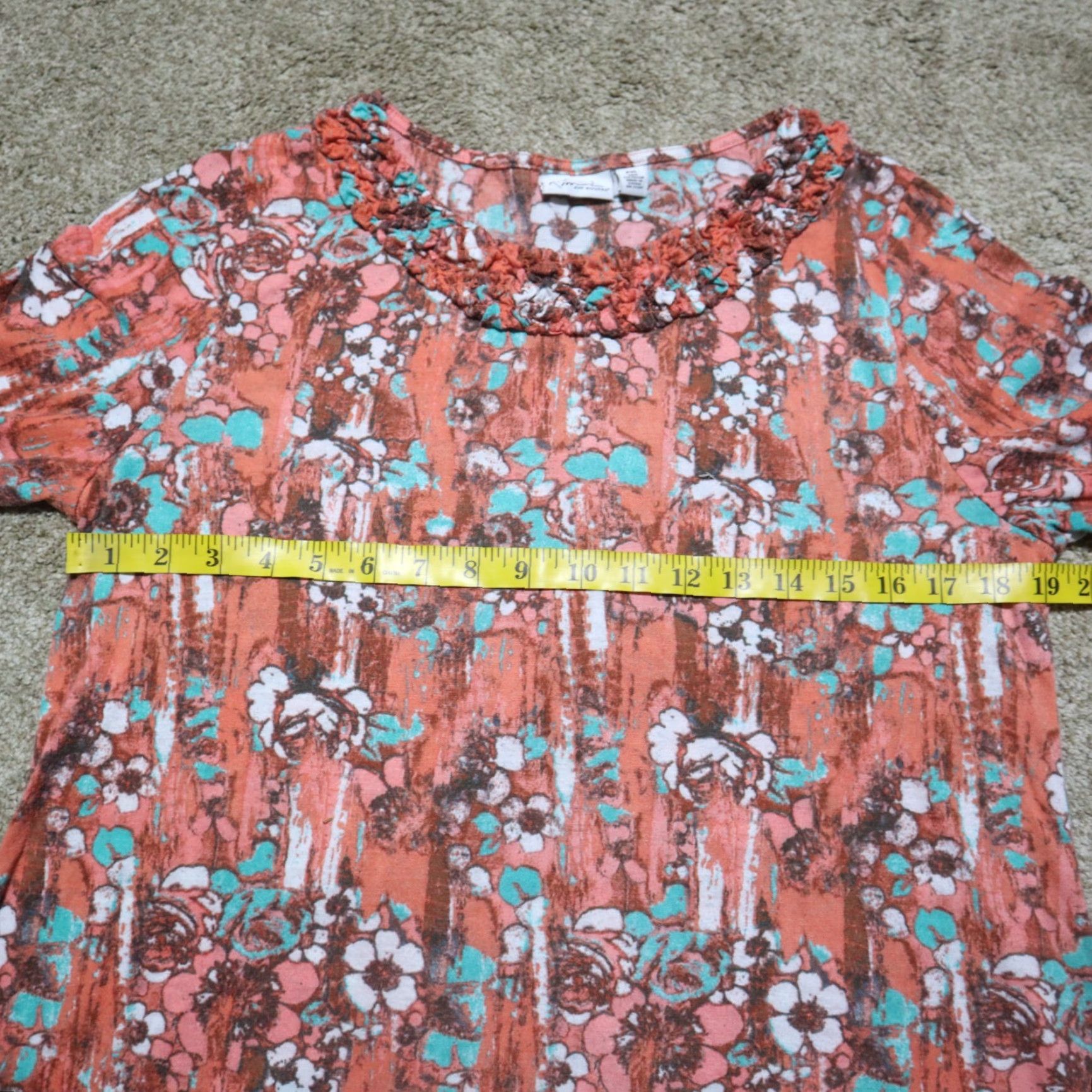 Vintage VINTAGE Kim Rogers Floral Blouse Shirt Petite Women's Cotton 3/4 Sleeve Casual Fall Spring Summer Winter Size XL / US 12-14 / IT 48-50 - 4 Thumbnail