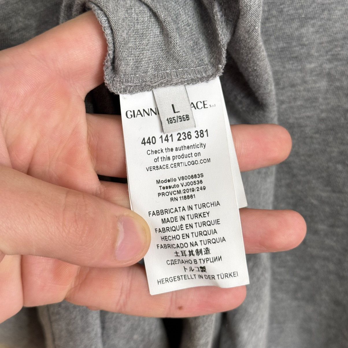Versace Versace Collection T shirt College Grey Luxury Sz L Size US L / EU 52-54 / 3 - 14 Thumbnail
