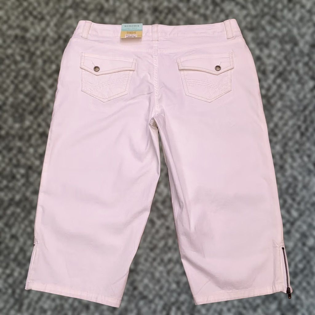 Vintage VINTAGE? No — Sonoma Capri Pants 12 Petite White Modern Fit Stretch Zipper New Size 34" / US 12 / IT 48 - 1 Thumbnail