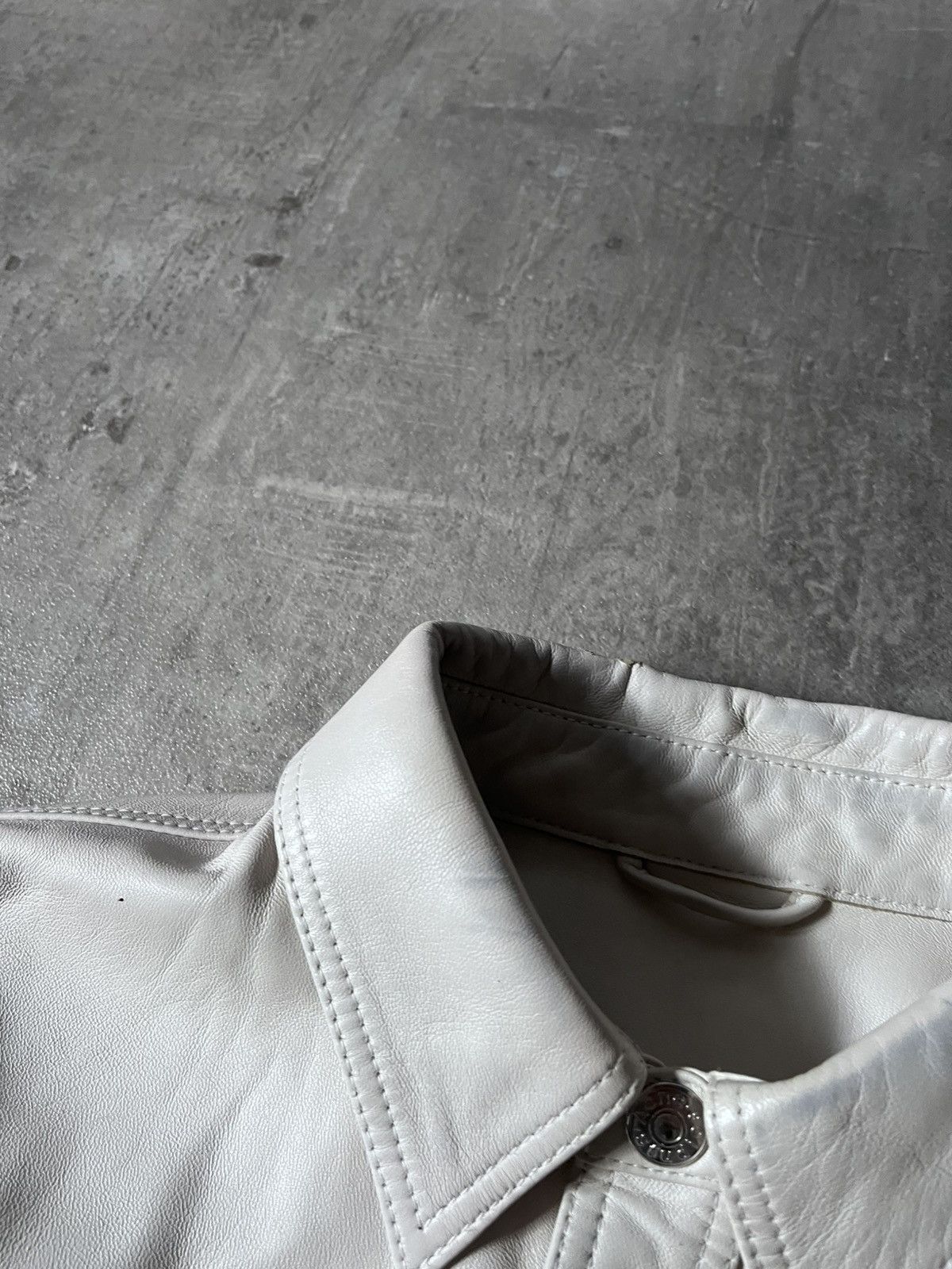 Acne Studios Acne Studios Bia Konst white lamb leather shirt jacket rare Size US M / EU 48-50 / 2 - 12 Thumbnail