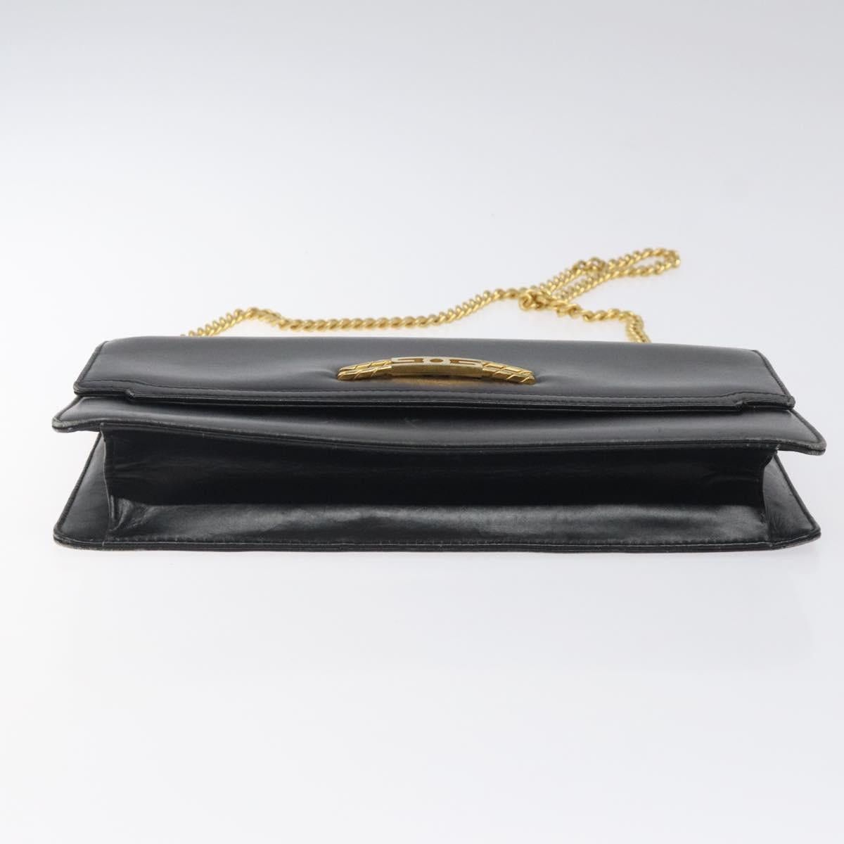 Gucci GUCCI Chain Shoulder Bag Leather Black Gold Size ONE SIZE - 9 Thumbnail