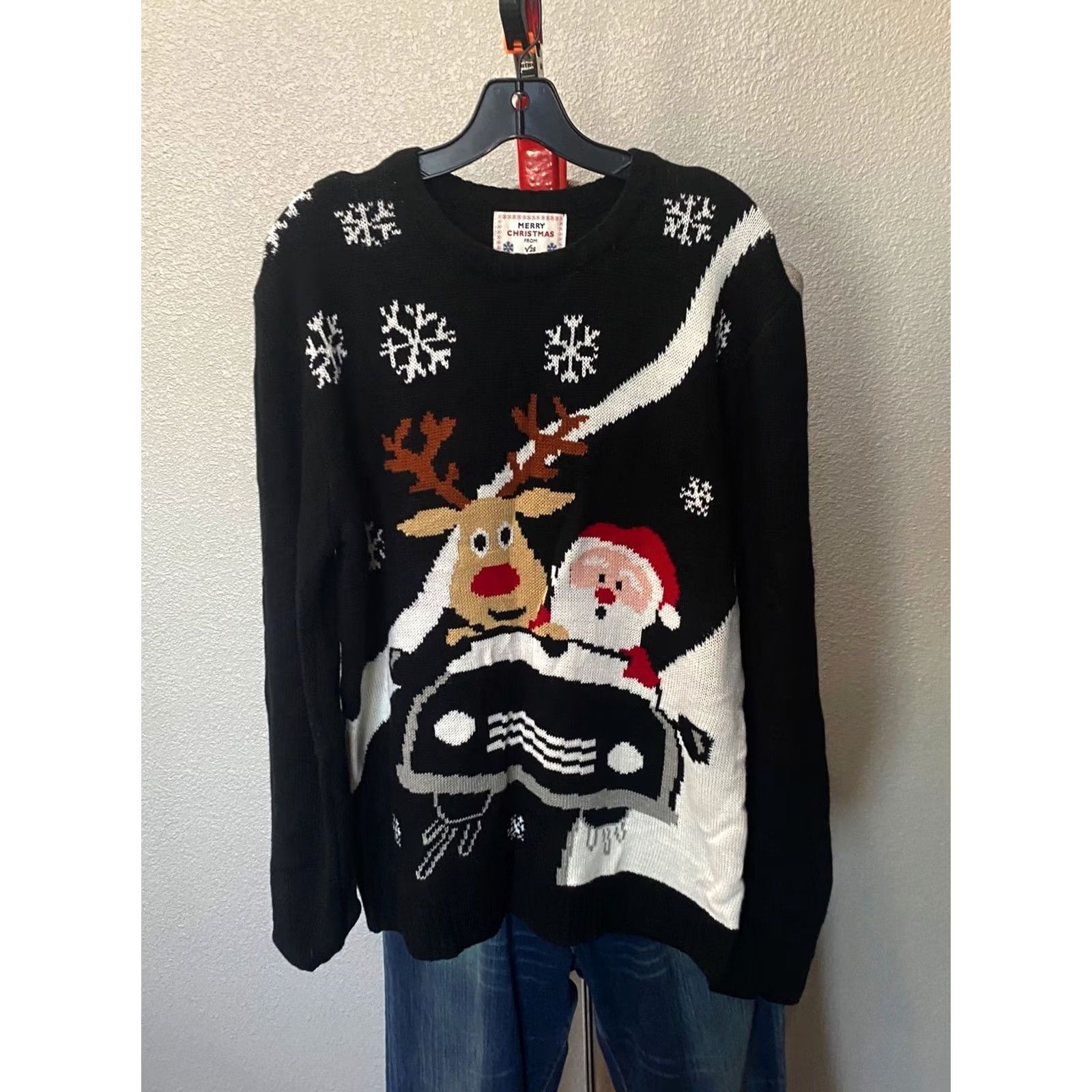 Vintage SWEATER Santa Rudolph Car Christmas Large L Vest Mens Size US L / EU 52-54 / 3 - 3 Thumbnail