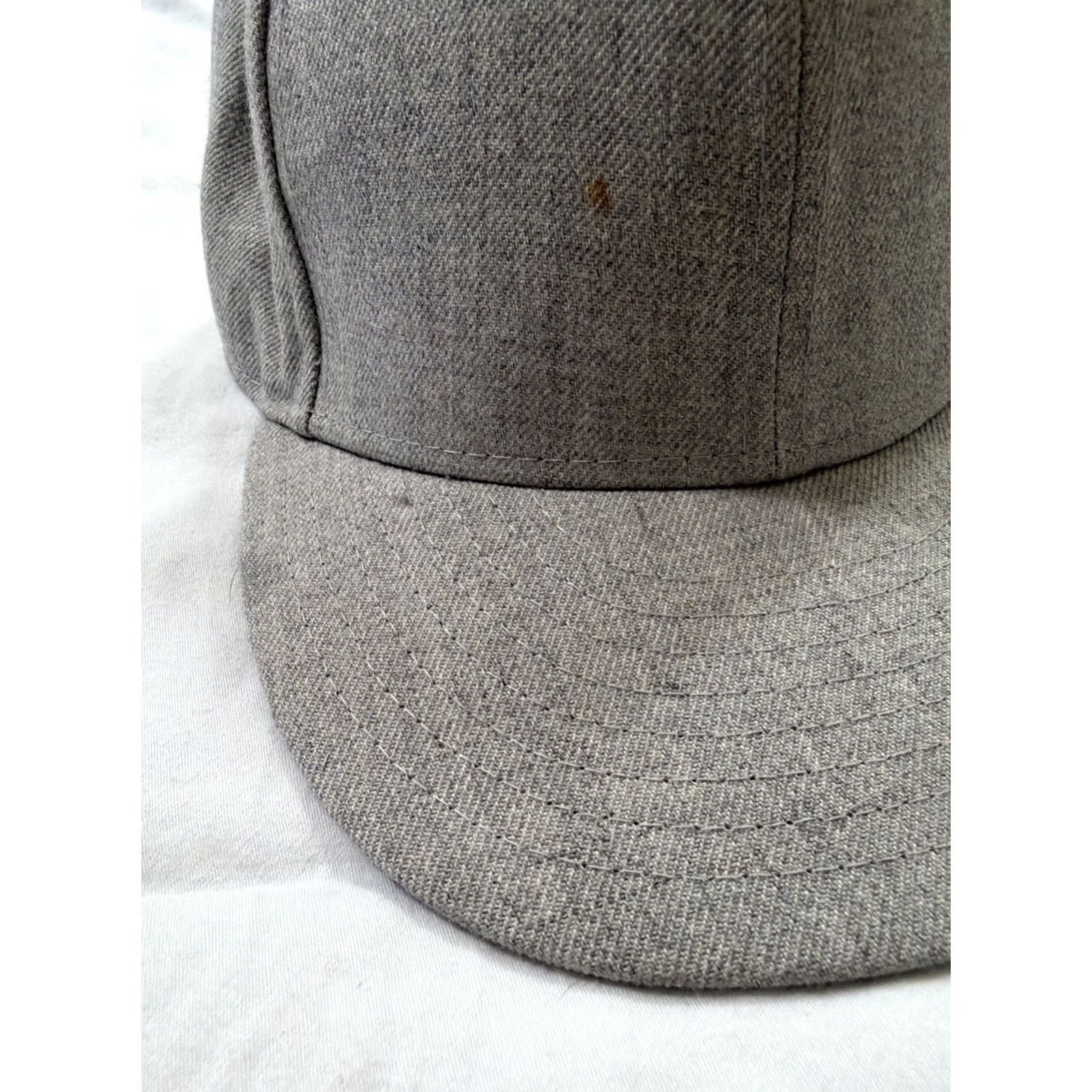 New Era VINTAGE New Era 59fifty Fitted Blank Baseball Hat Gray 7 1/8 Mens Wool Cap Size ONE SIZE - 3 Thumbnail