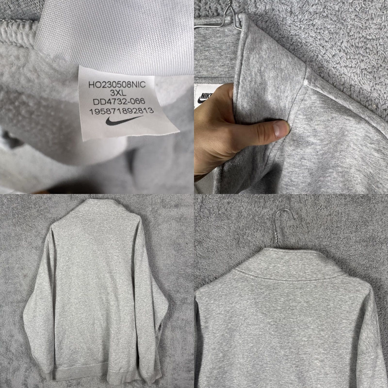 Nike Nike Sportswear Sweatshirt Mens 3XL Club 1/2 Zip Pullover Jacket DD4732-066 Gray Regular Fit Long Sleeve Size US XXL / EU 58 / 5 - 8 Thumbnail