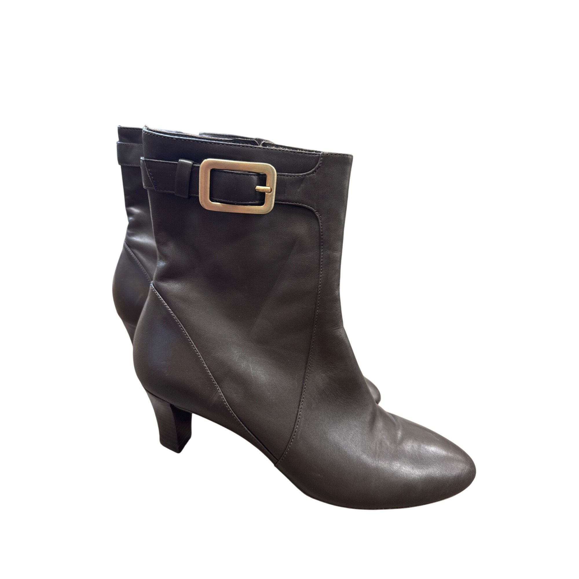 Cole Haan Cole Haan Womens Gray Leather Heeled Ankle Boots Size 7B SKU Size US 7 / IT 37 - 4 Thumbnail