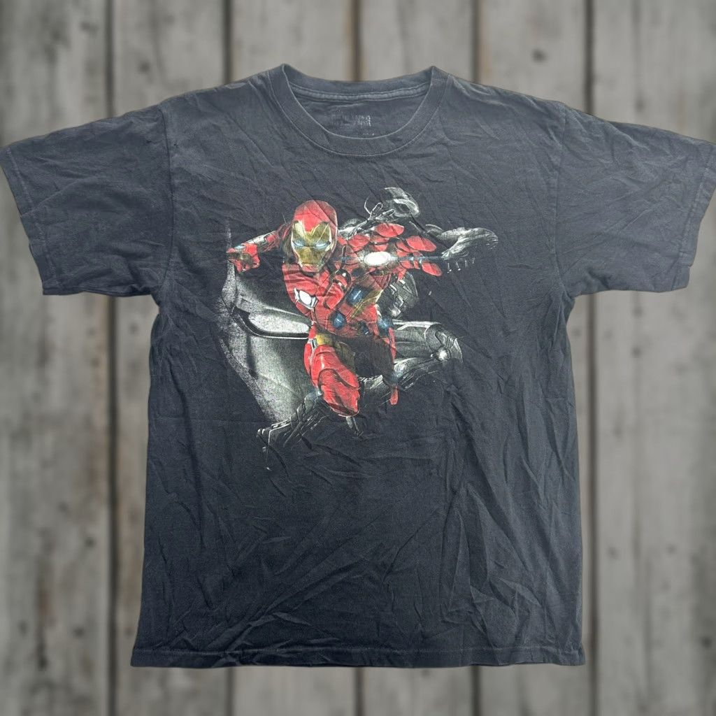 Vintage Marvel Iron Man T-Shirt Mens Large Black Avengers Superhero Movie Graphic Tee Size US L / EU 52-54 / 3 - 1 Thumbnail