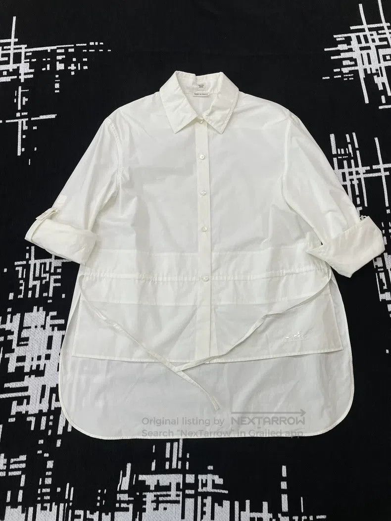 Hermes Hermes Design sense white waist-cinching shirt top Size XS / US 0-2 / IT 36-38 - 1 Thumbnail