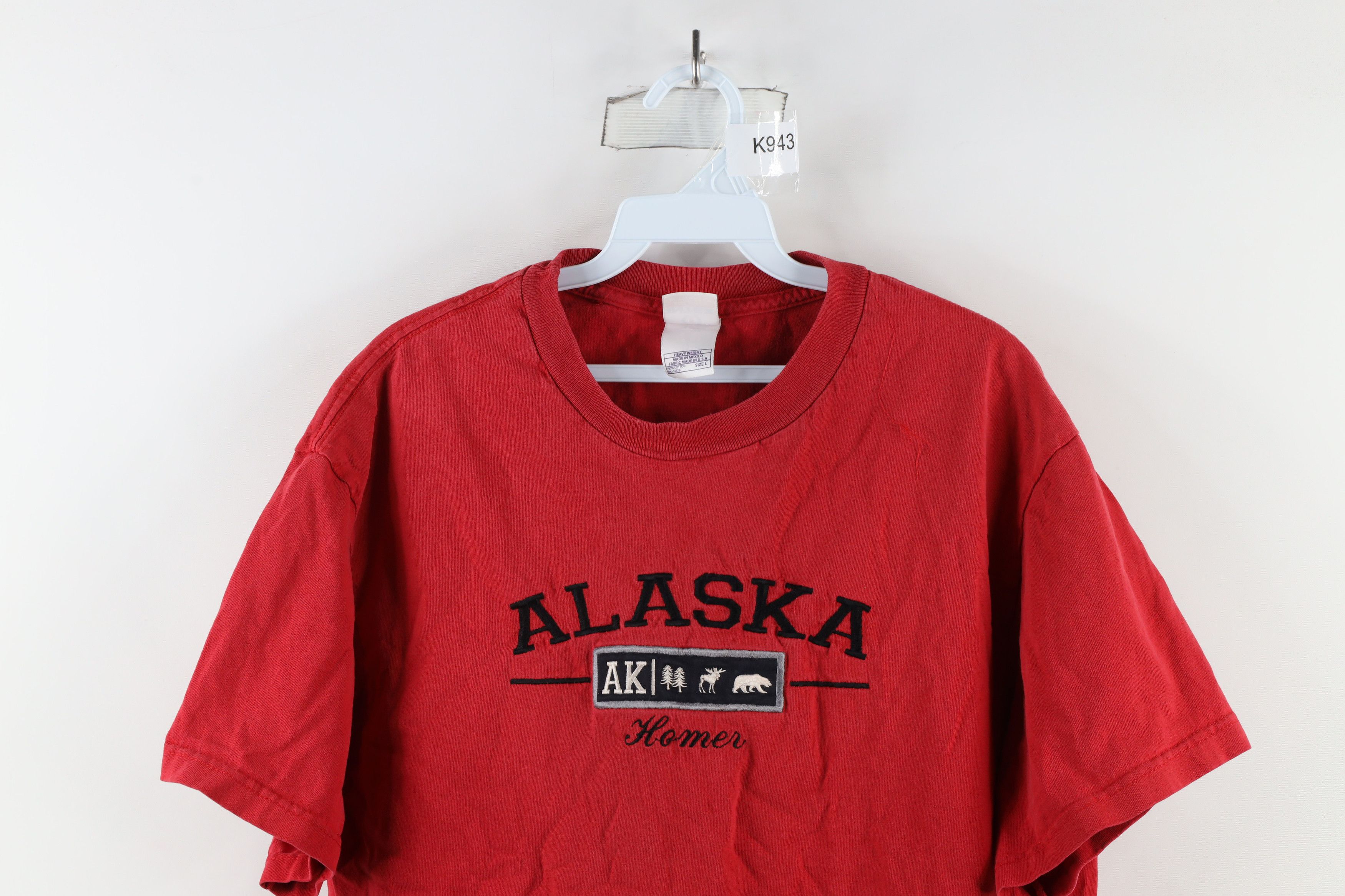 Vintage Vintage 90s Streetwear Spell Out Homer Alaska T-Shirt Red Size US L / EU 52-54 / 3 - 2 Thumbnail