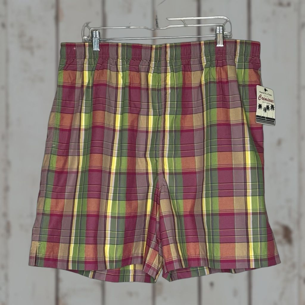 Cremieux Cremieux Mens Swim Trunks XXL Elastic Drawstring Waist Pockets Plaid Beach Colorful New Size ONE SIZE - 1 Thumbnail