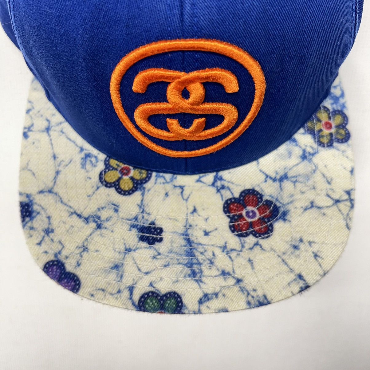 Stussy × Vintage VTG Stussy Hat Blue SnapBack Capz Logo Flower Bill Skate Y2K Size ONE SIZE - 4 Thumbnail