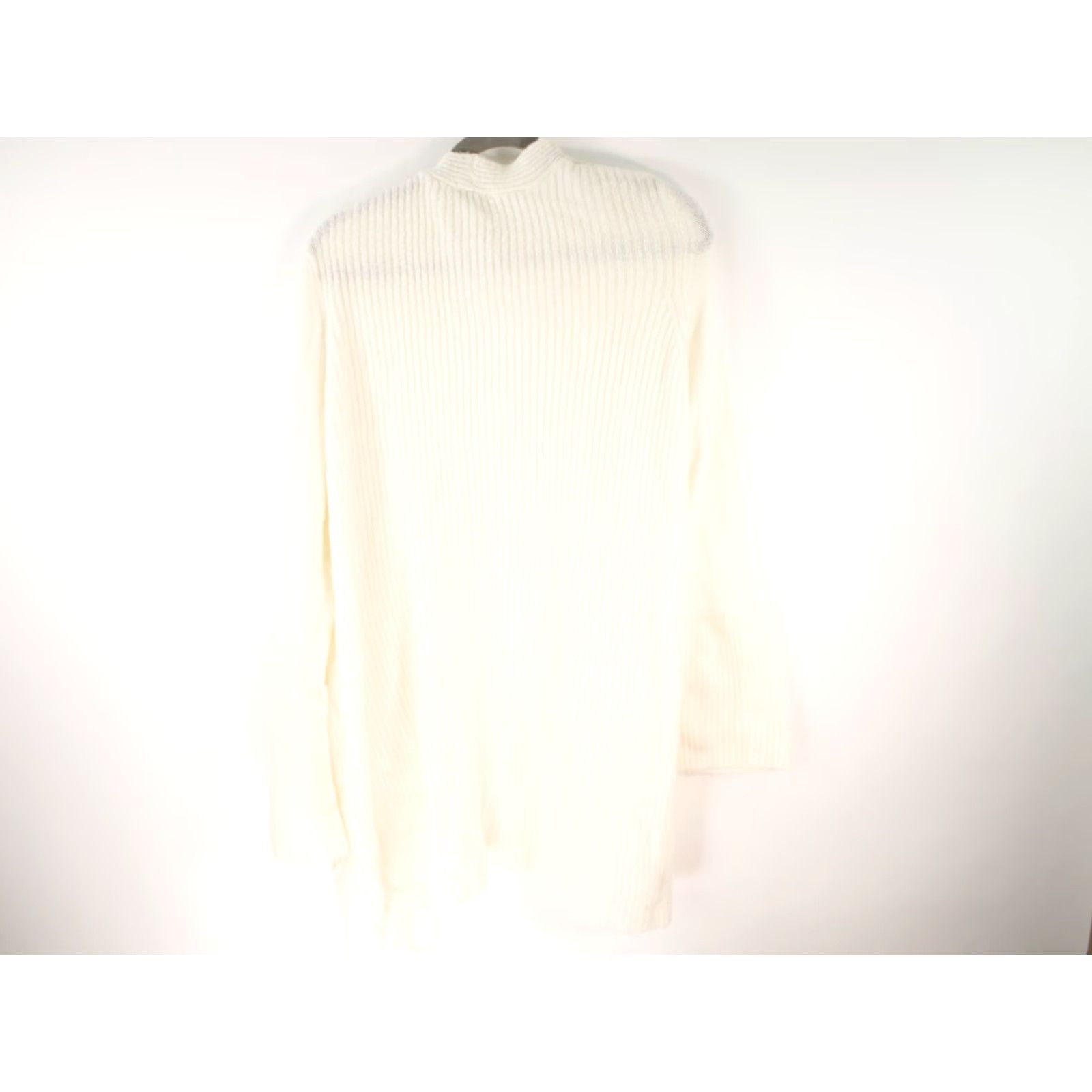 Vintage Kensie Knit Cardigan Ribbed Sweater Womens XL Ivory Roll Tab Sleeve Scoop Neck Knit Style Tight-Knit Cardigan Women Size XL / US 12-14 / IT 48-50 - 5 Thumbnail