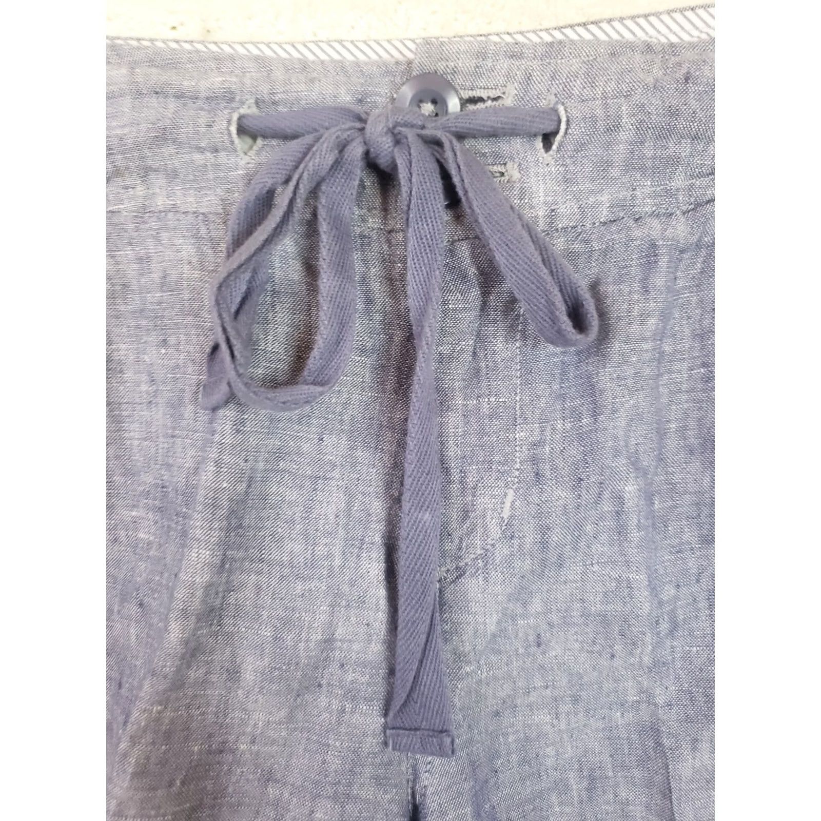 Jones New York Jones New York 100% Linen Coastal Chambray Shorts Womens Sz 4 Blue Drawstring 9" Bermuda Relaxed 4-pocket Size 27" / US 4 / IT 40 - 5 Thumbnail
