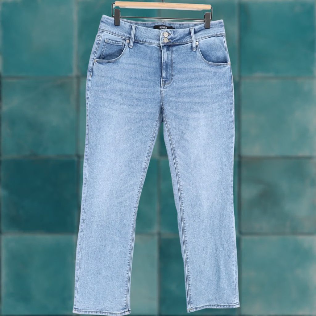 Hudson Hudson Womens Jeans Blue Size 10 Straight Leg Stretch Flap Pocket Double Button Size 32" / US 10 / IT 46 - 1 Thumbnail