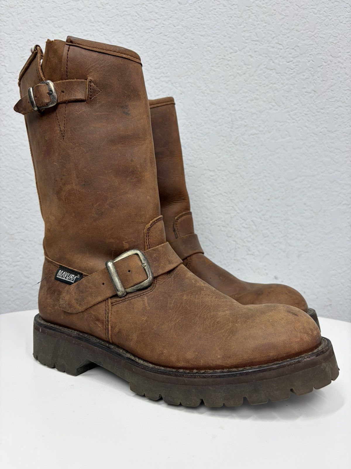 Harley Davidson Double Buckle Black Moto Boots Red Wing Frye Guidi Inspired Size US 8 / EU 41 - 4 Thumbnail